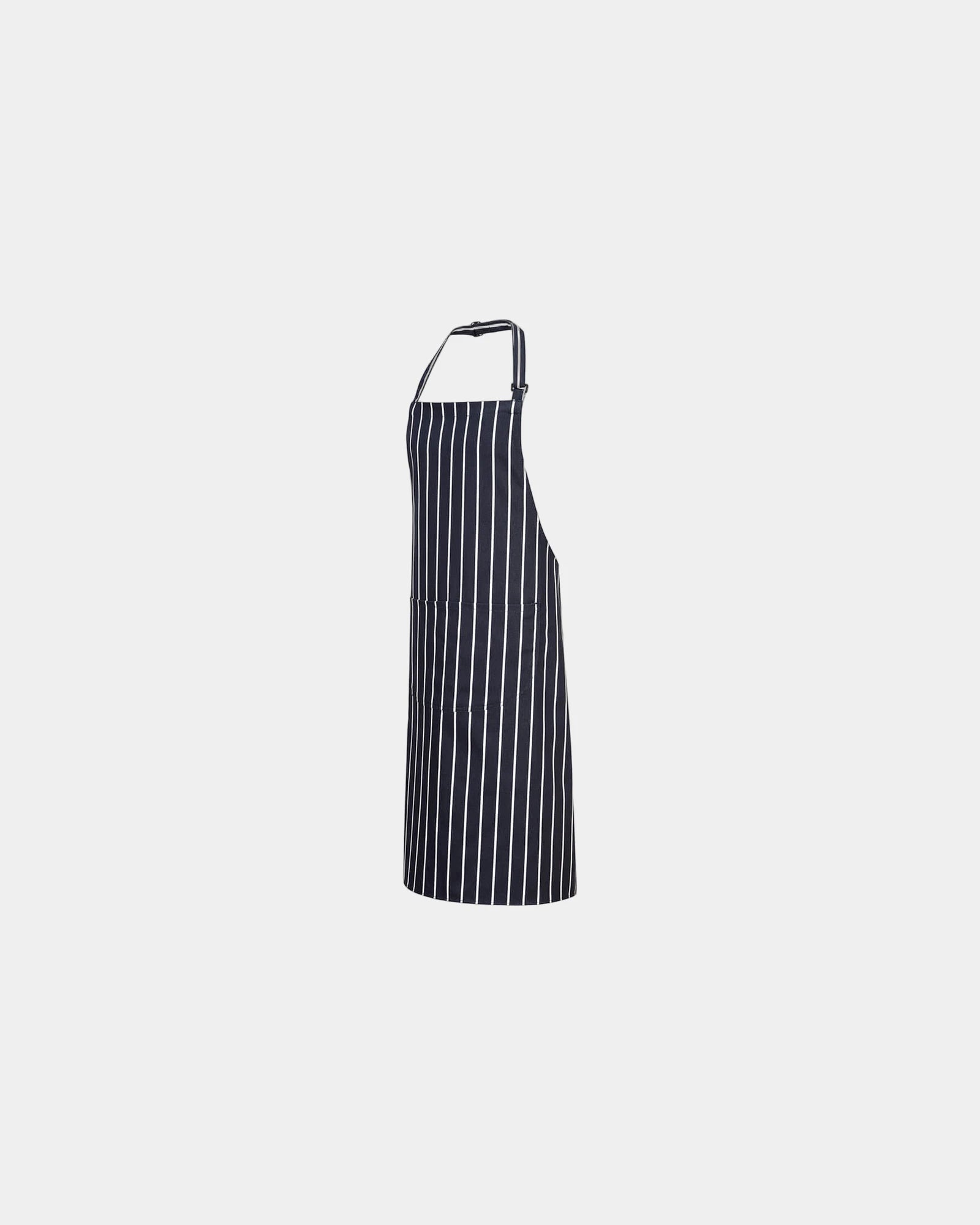 Custom striped cotton apron with pocket - Navy