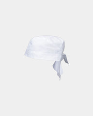 Custom adjustable bandana for chefs and kitchen staff - White