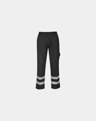 Promotional work pants with reflective bands - Black-Sky Blue
