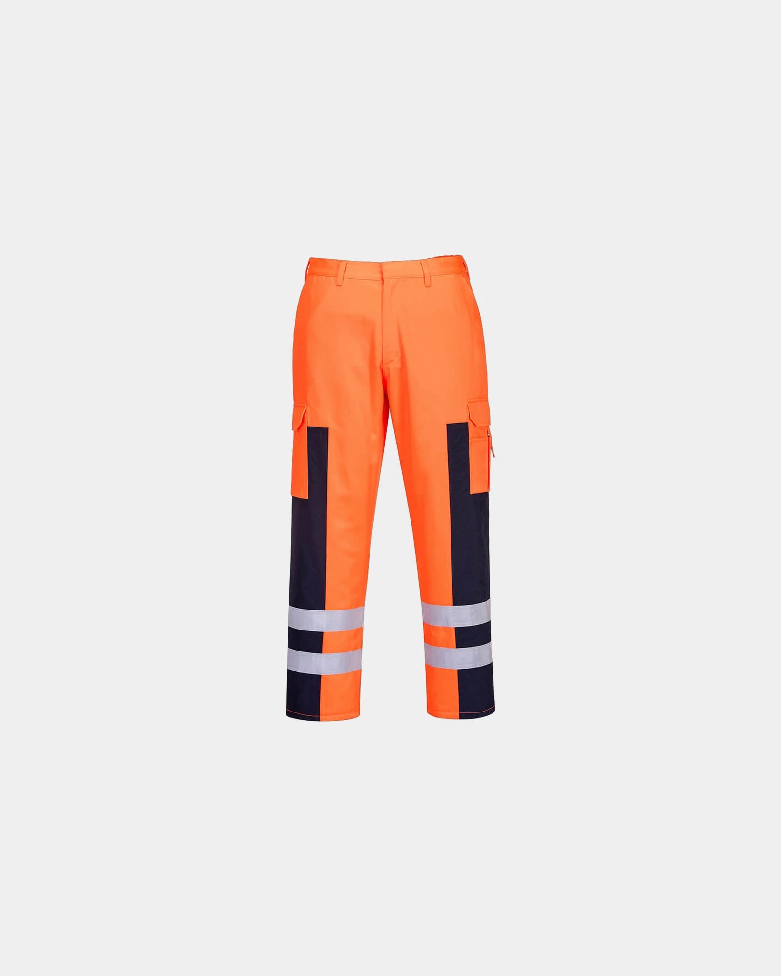 Promotional poly/cotton cargo pants with reflective band - Orange