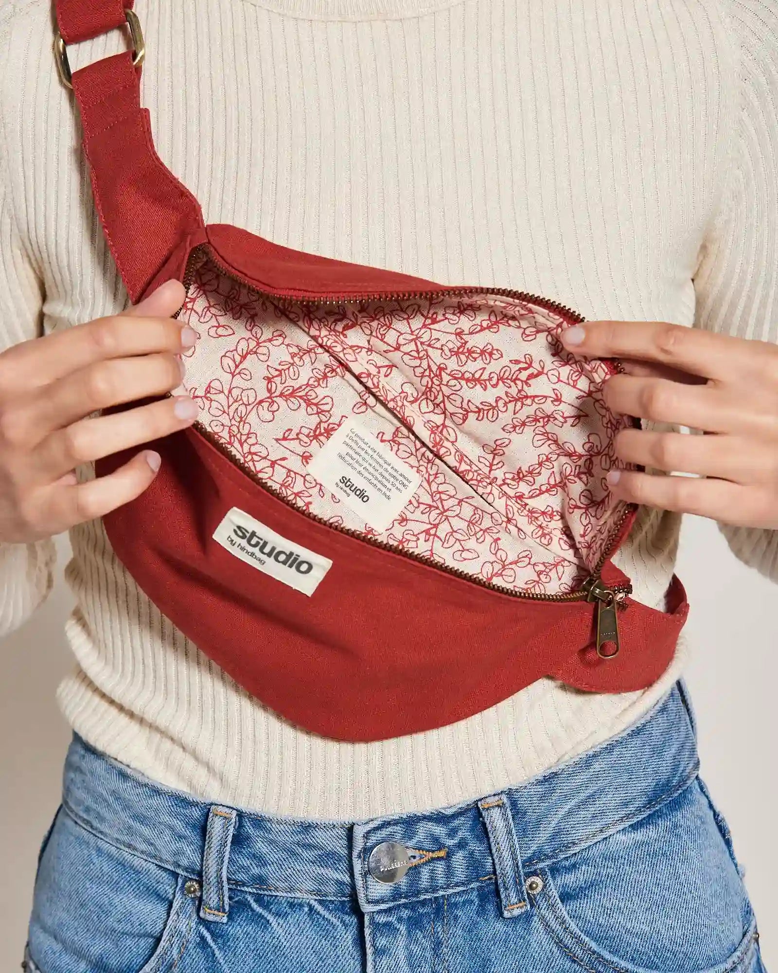 Custom organic cotton fanny pack Hindbag Valentine - 15