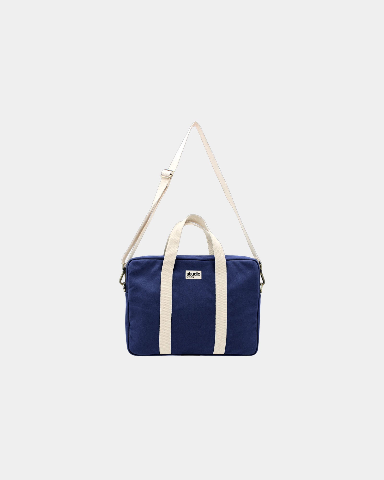 Custom organic cotton laptop bag Hindbag Luis - Navy