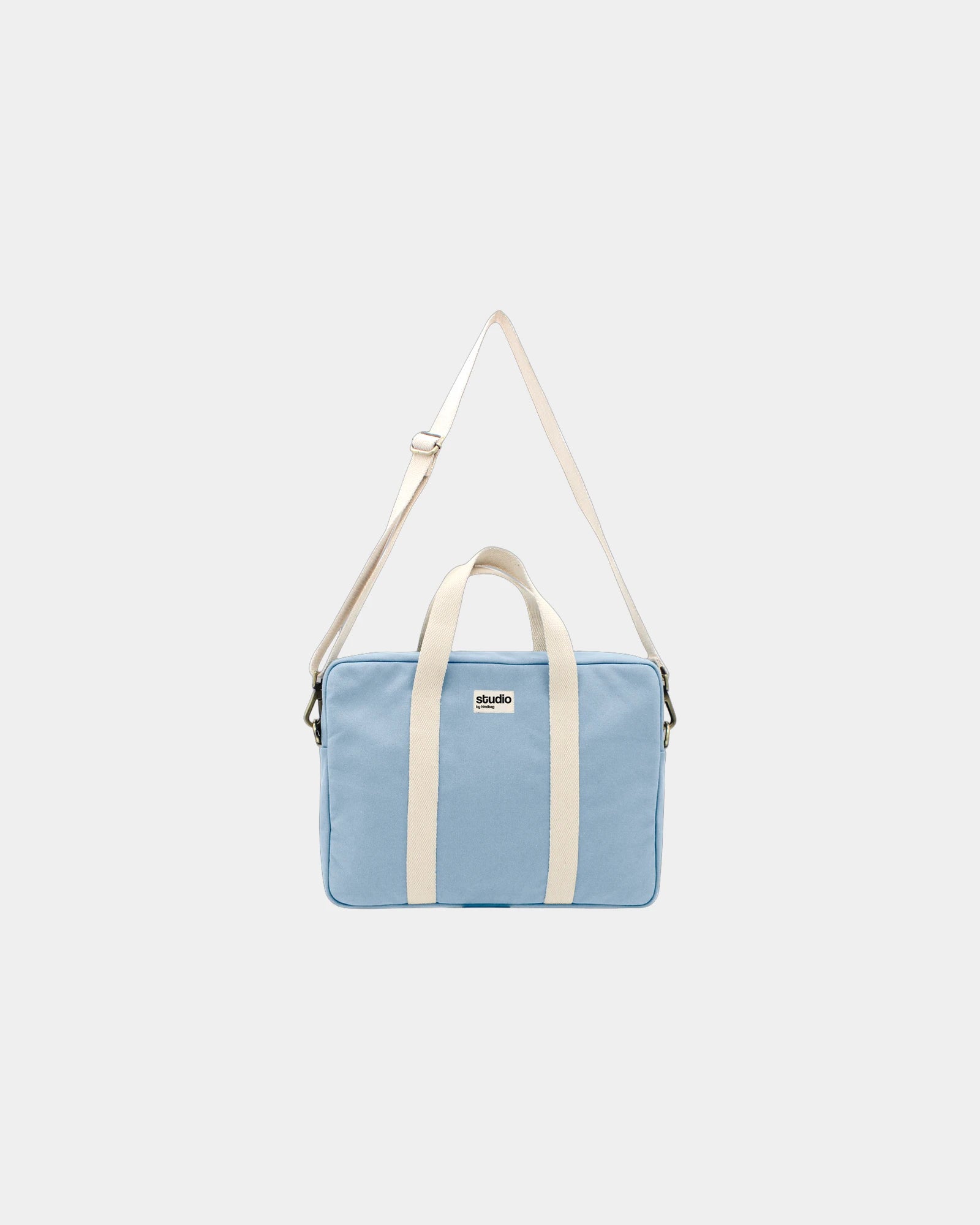 Custom organic cotton laptop bag Hindbag Luis - Azure
