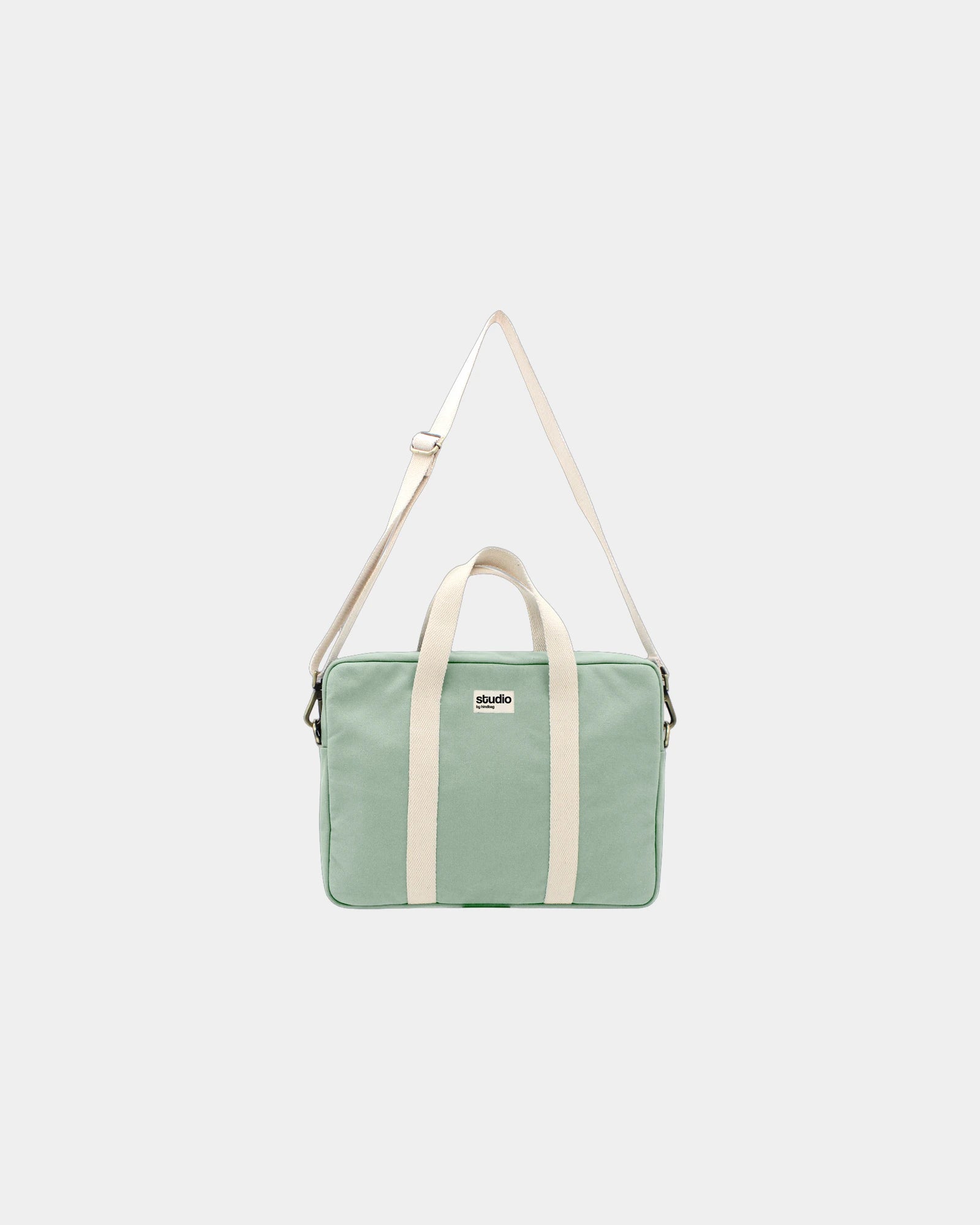 Custom organic cotton laptop bag Hindbag Luis - Mint