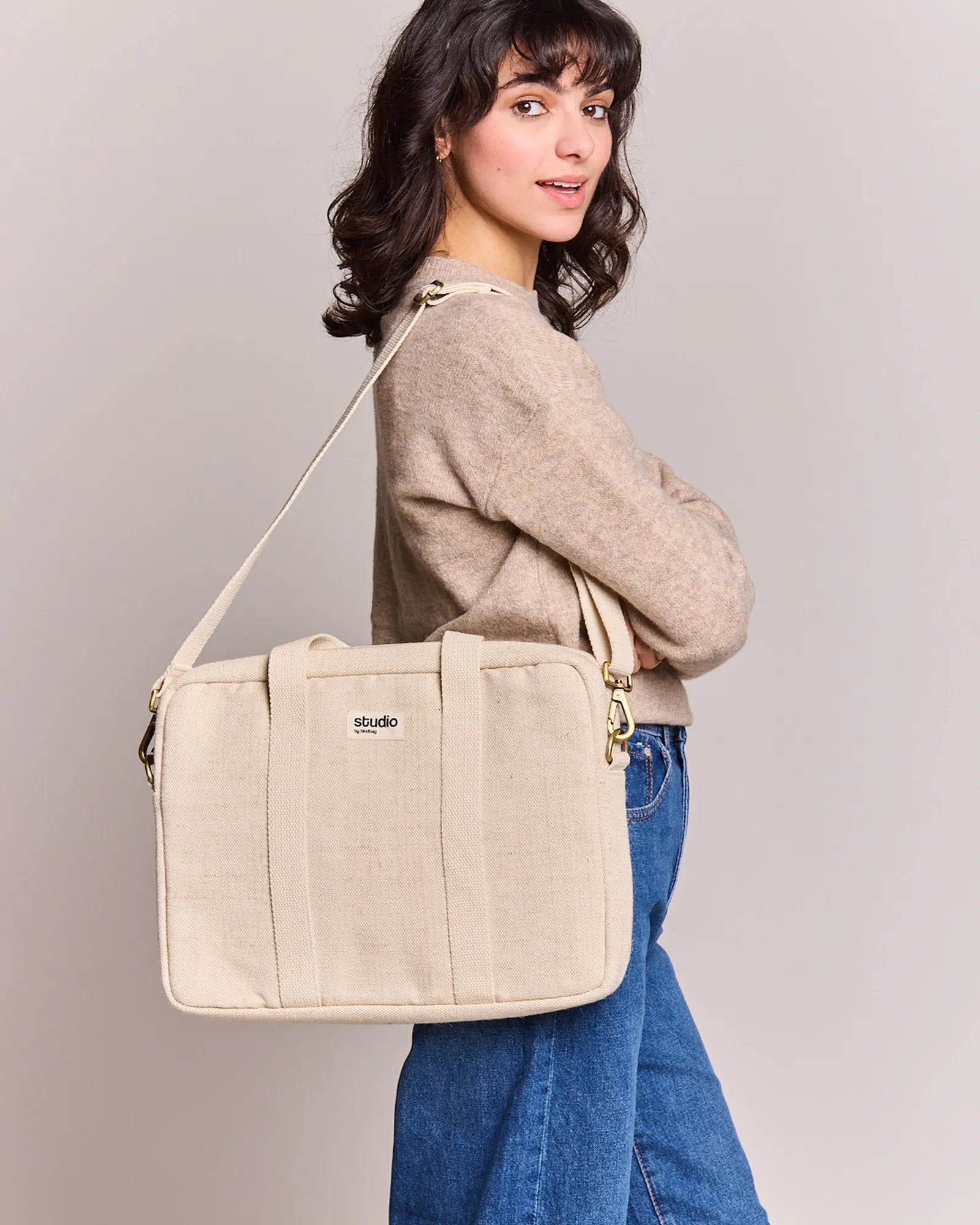 Custom organic cotton laptop bag Hindbag Luis - 25