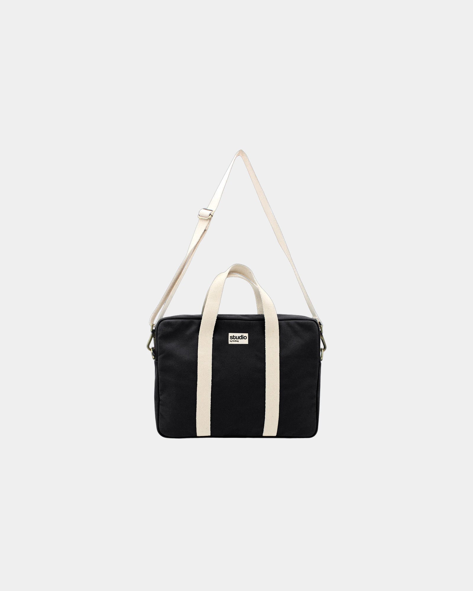 Custom organic cotton laptop bag Hindbag Luis - Black