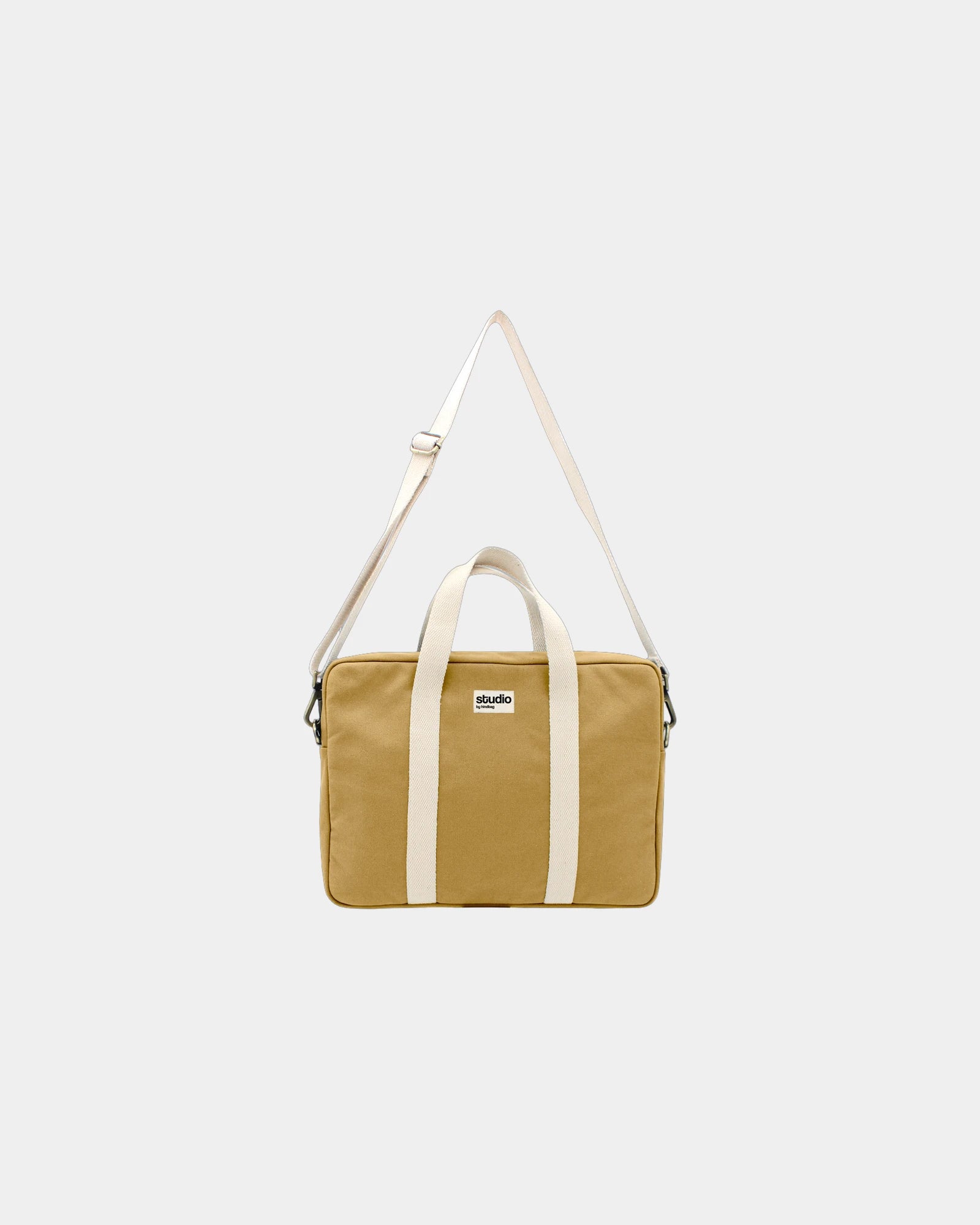 Custom organic cotton laptop bag Hindbag Luis - Ochre