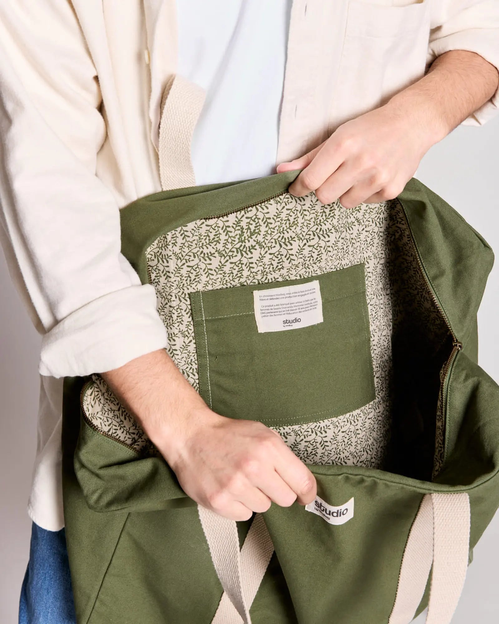 Custom organic cotton travel bag Hindbag Gabriel - 10