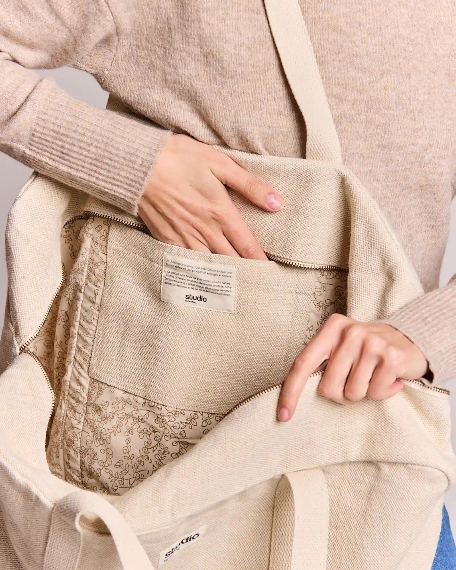 Custom organic cotton travel bag Hindbag Gabriel - 39