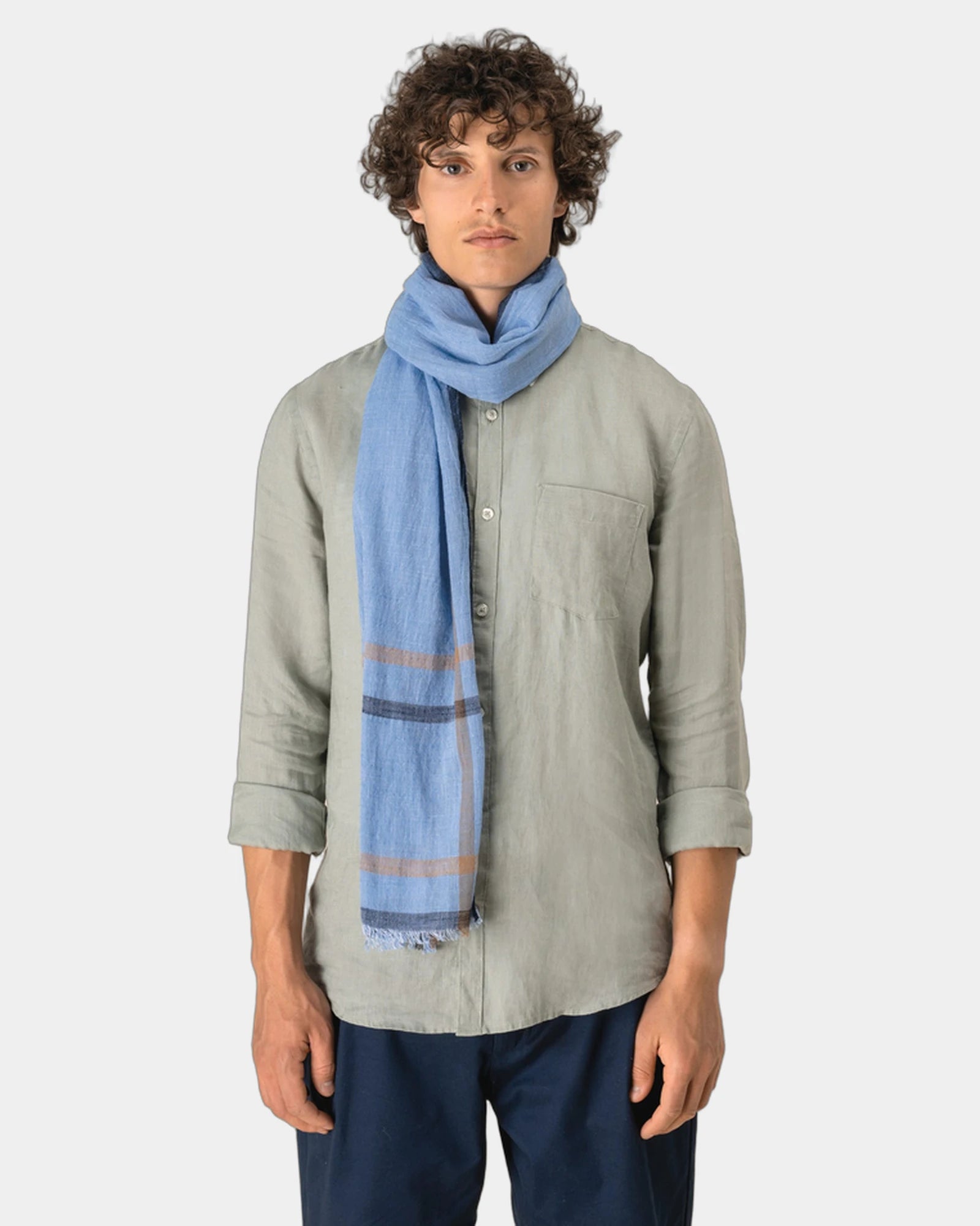 Custom striped cotton woven scarf for unisex wear - 1