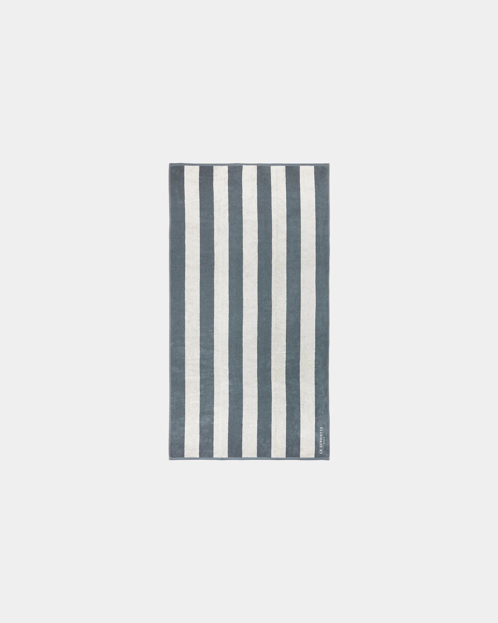 Custom eco-friendly beach towel LA SERVIETTE PARIS - Grey / Cream