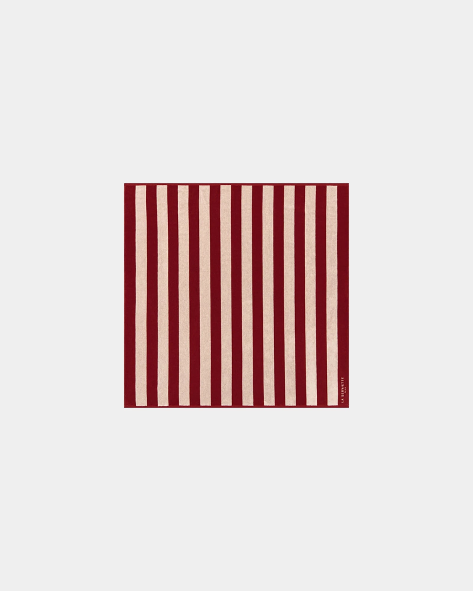 Custom eco-friendly beach towel LA SERVIETTE PARIS - Garnet Red / Cream