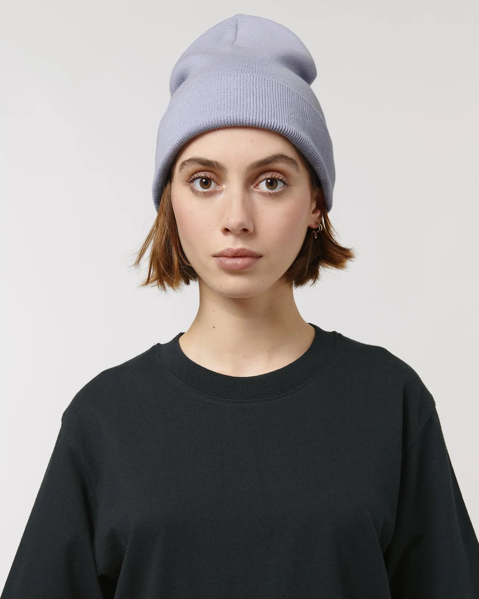 Custom organic cotton beanie Stanley/Stella Rib - Lavender