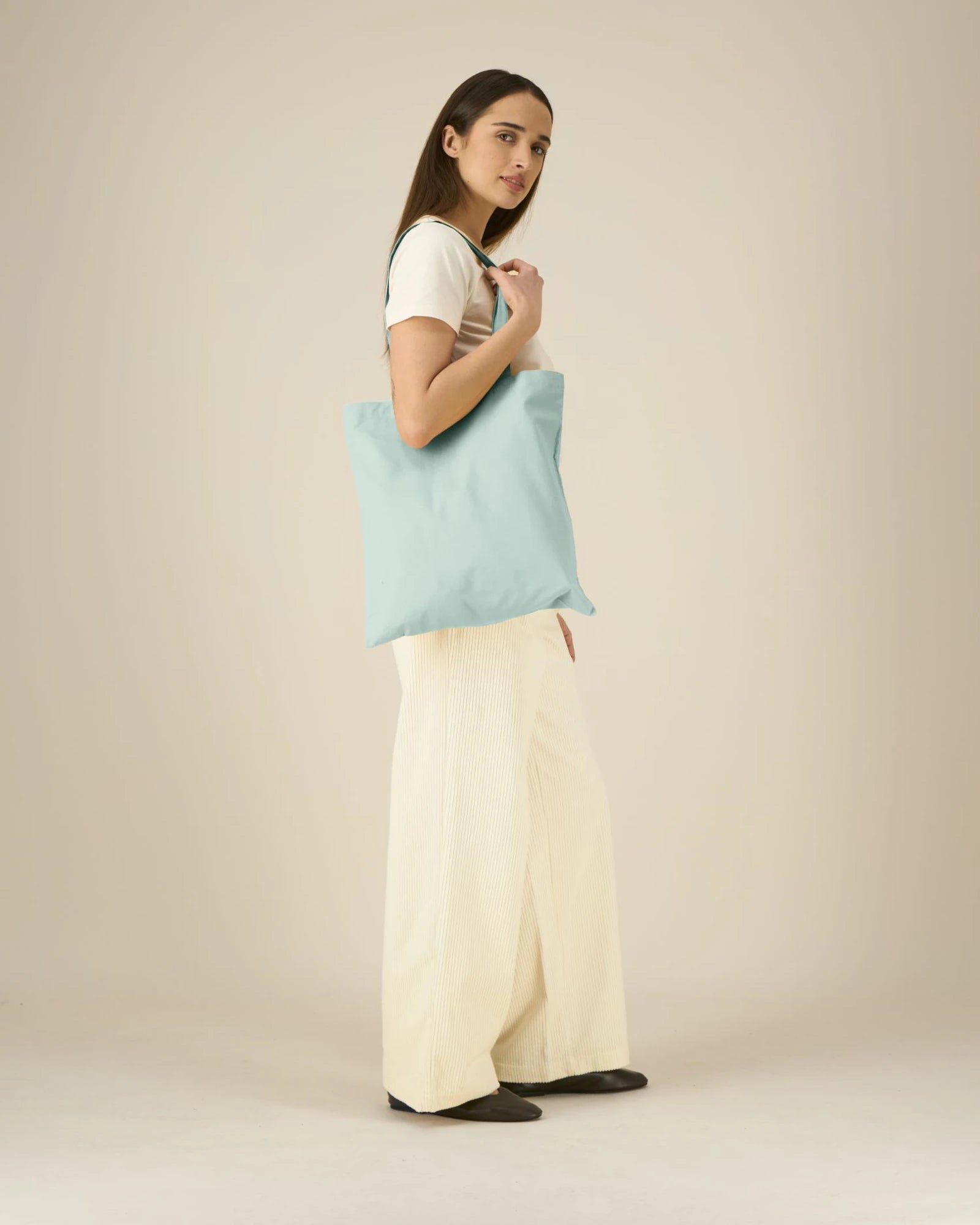 Custom organic cotton tote bag Stanley/Stella Light - Caribbean Blue