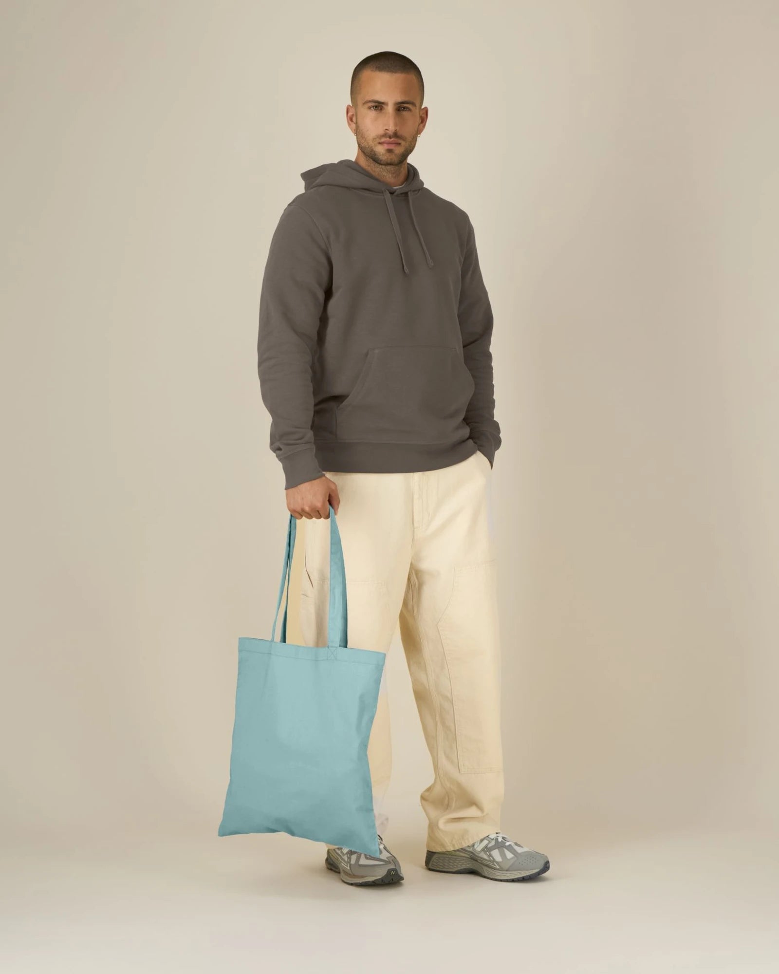 Custom organic cotton tote bag Stanley/Stella Light - Teal Monstera