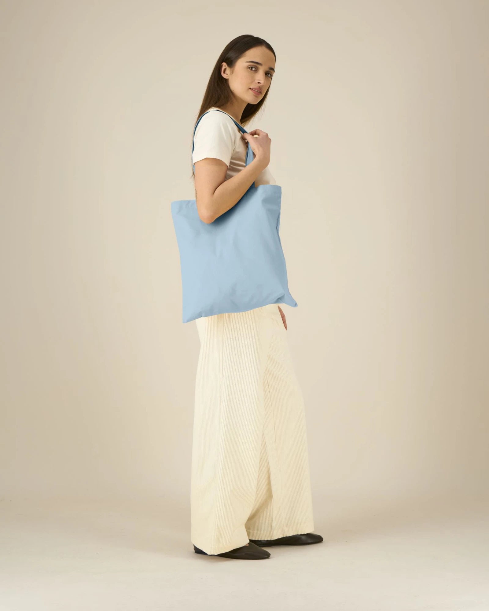 Custom organic cotton tote bag Stanley/Stella Light - Sky Blue