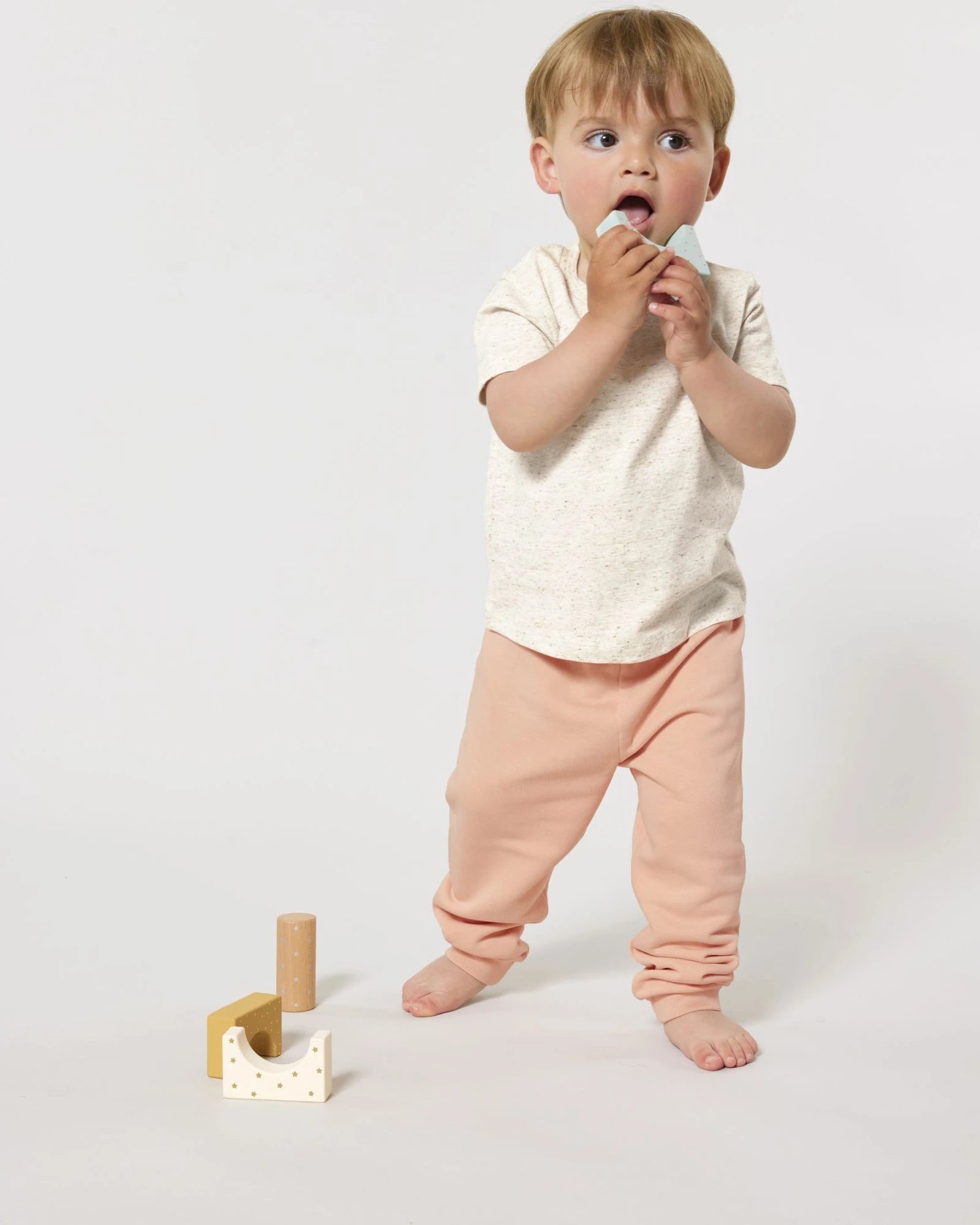 Custom organic cotton baby joggers Stanley/Stella - Fresh Peach