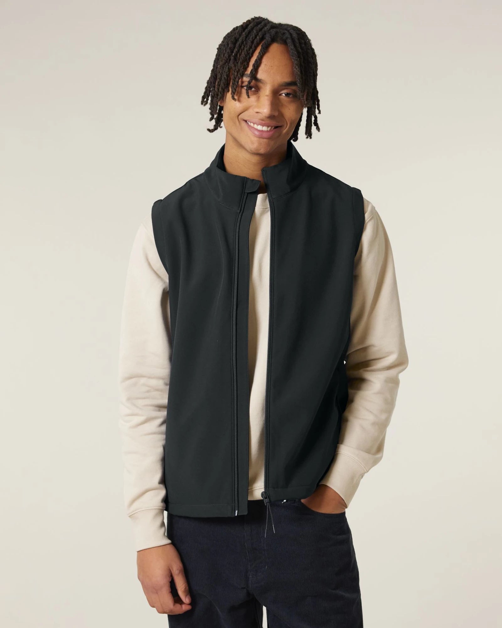 Custom recycled softshell vest Stanley/Stella Trail Blazer - Black