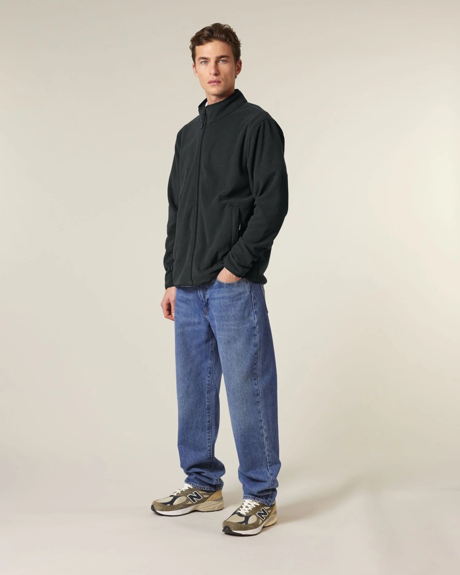 Custom recycled polar fleece jacket Stanley/Stella Guider - Black