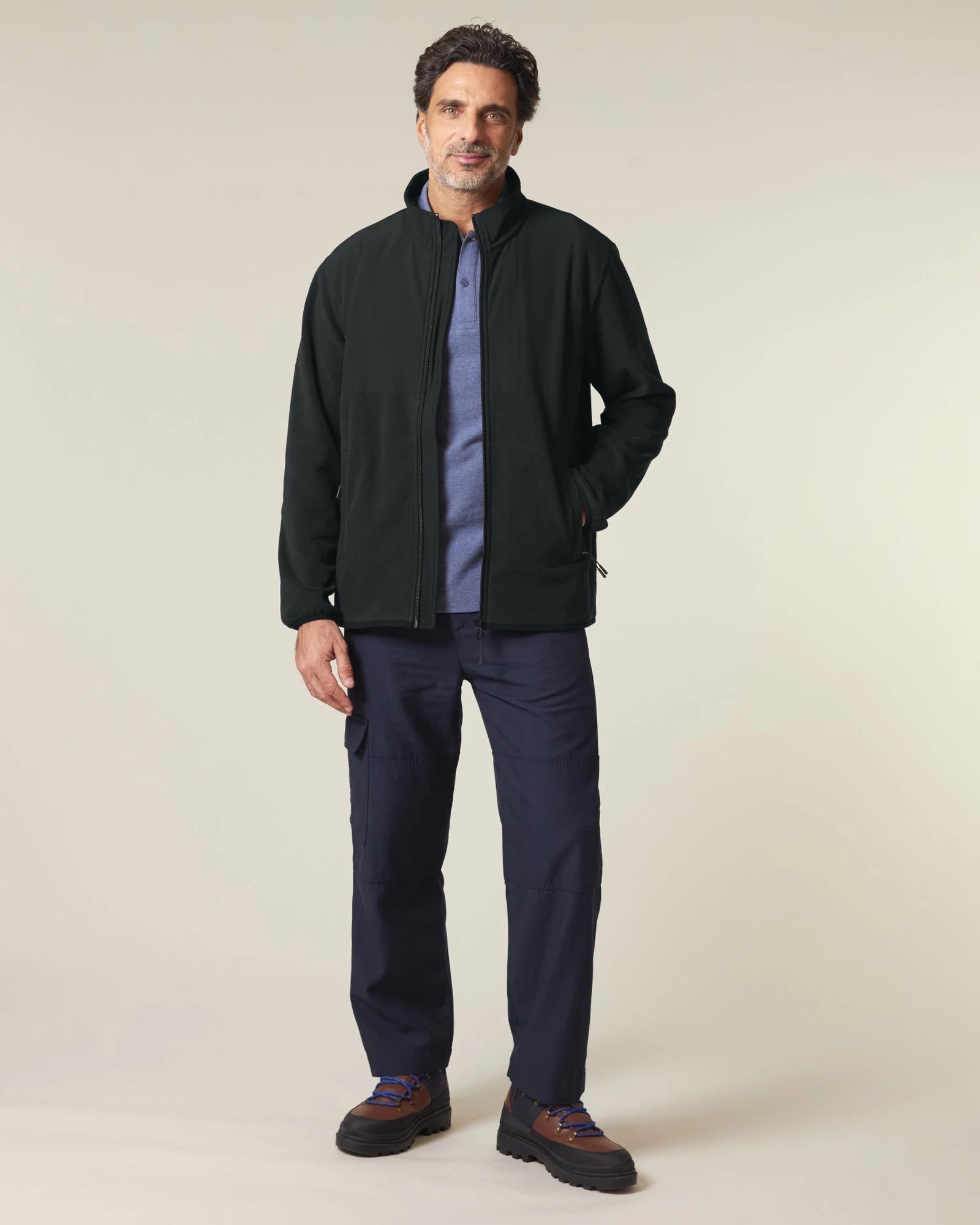 Custom recycled fleece jacket Stanley/Stella Trekker - Black