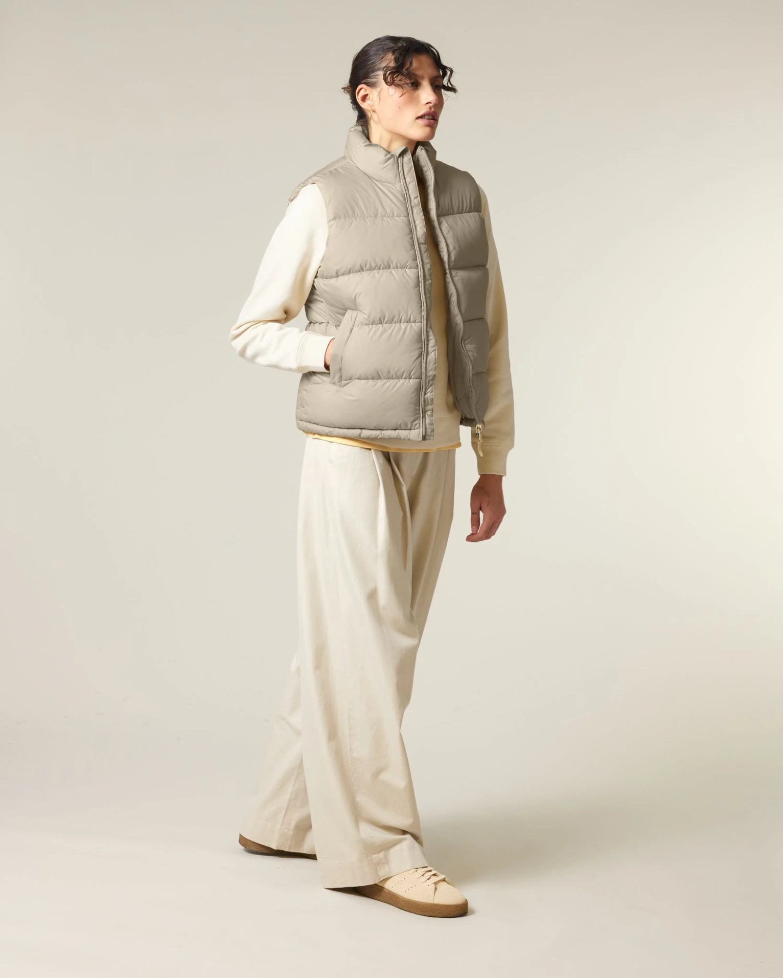 Custom recycled polyester puffer vest Stanley/Stella - Desert Dust