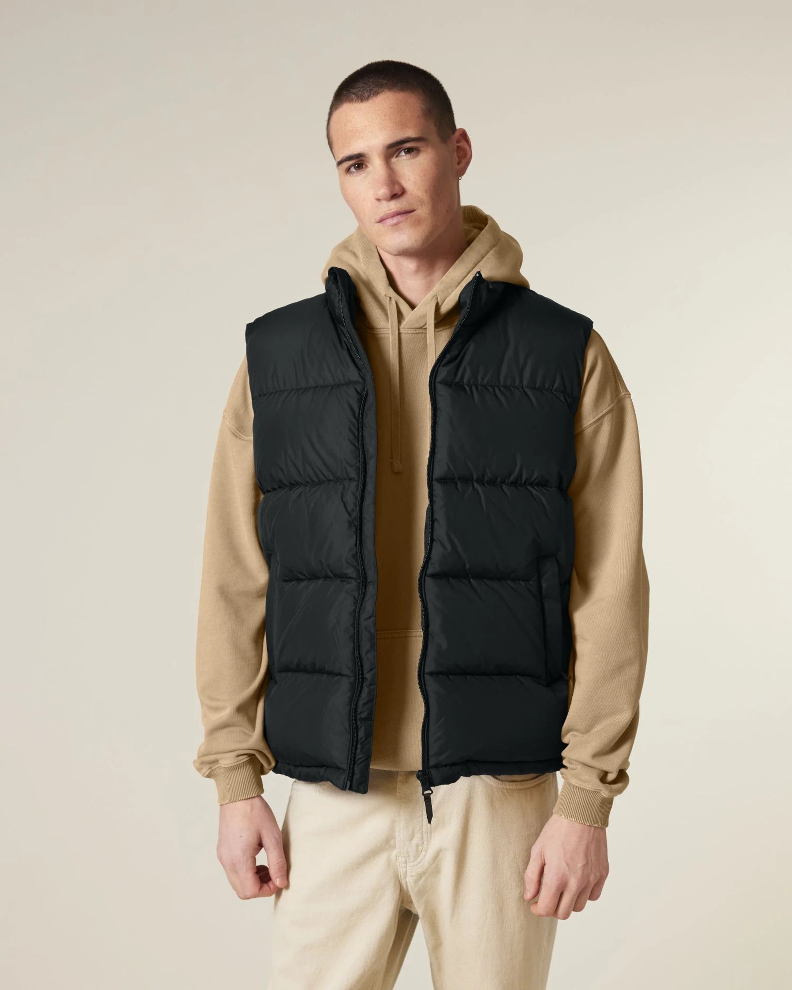 Custom recycled polyester puffer vest Stanley/Stella - Black