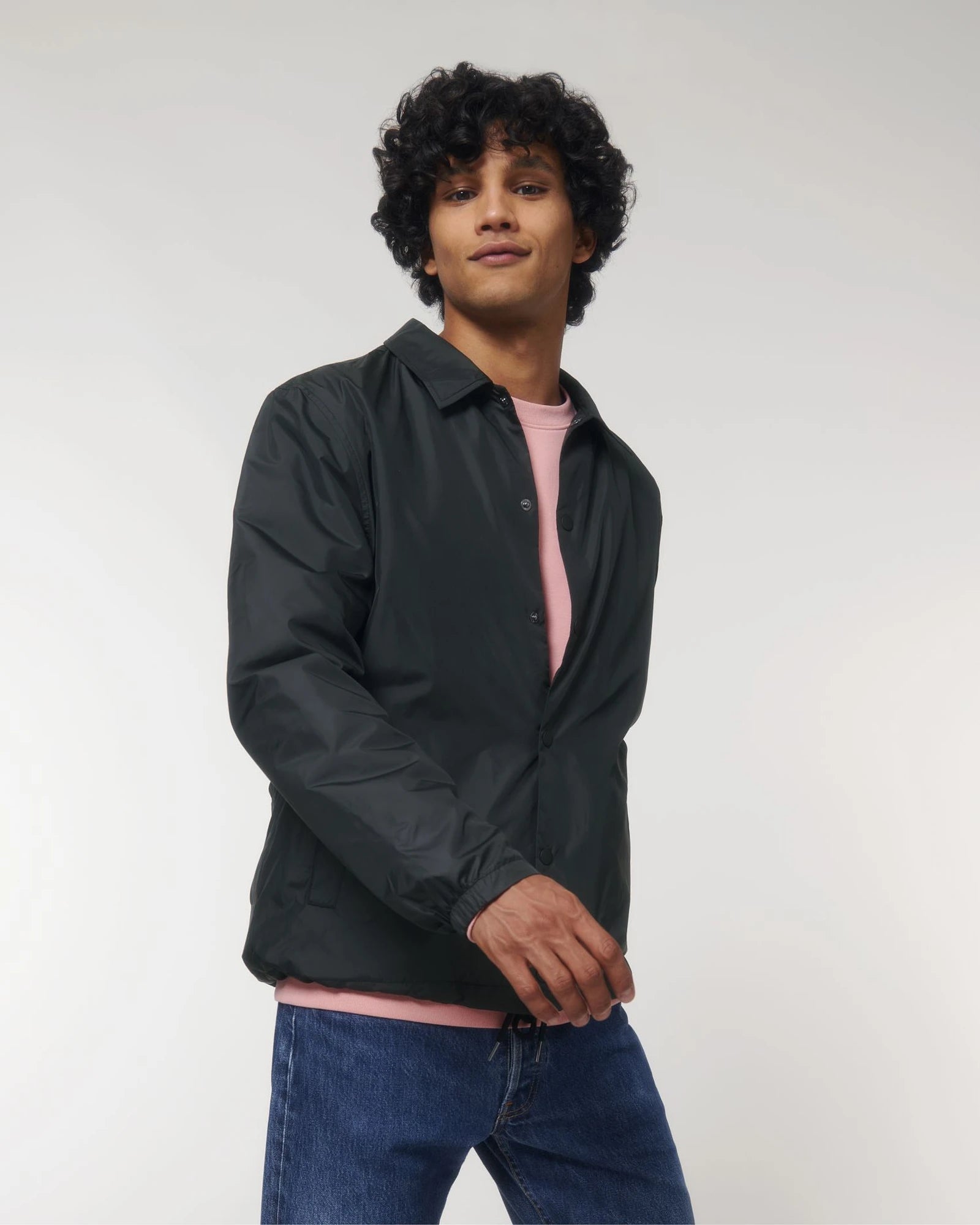 Custom recycled polyester jacket Stanley/Stella Coacher - Black