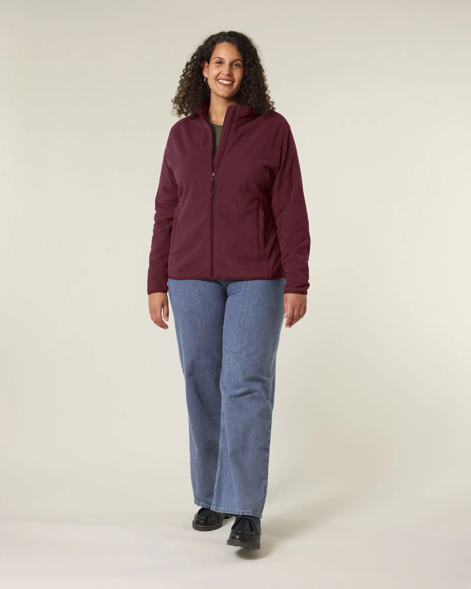 Custom recycled fleece jacket Stanley/Stella Guider - Burgundy