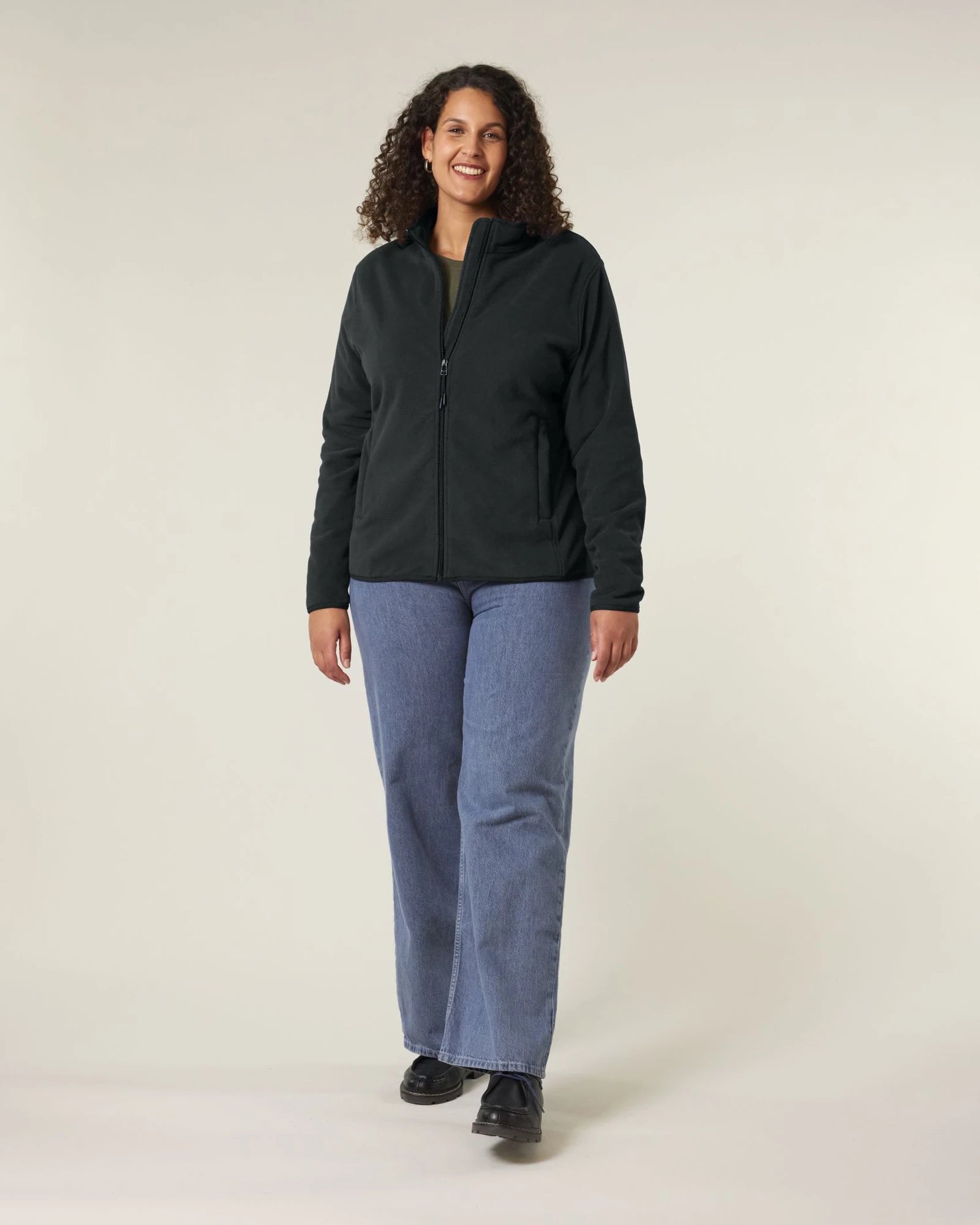 Custom recycled fleece jacket Stanley/Stella Guider - Black