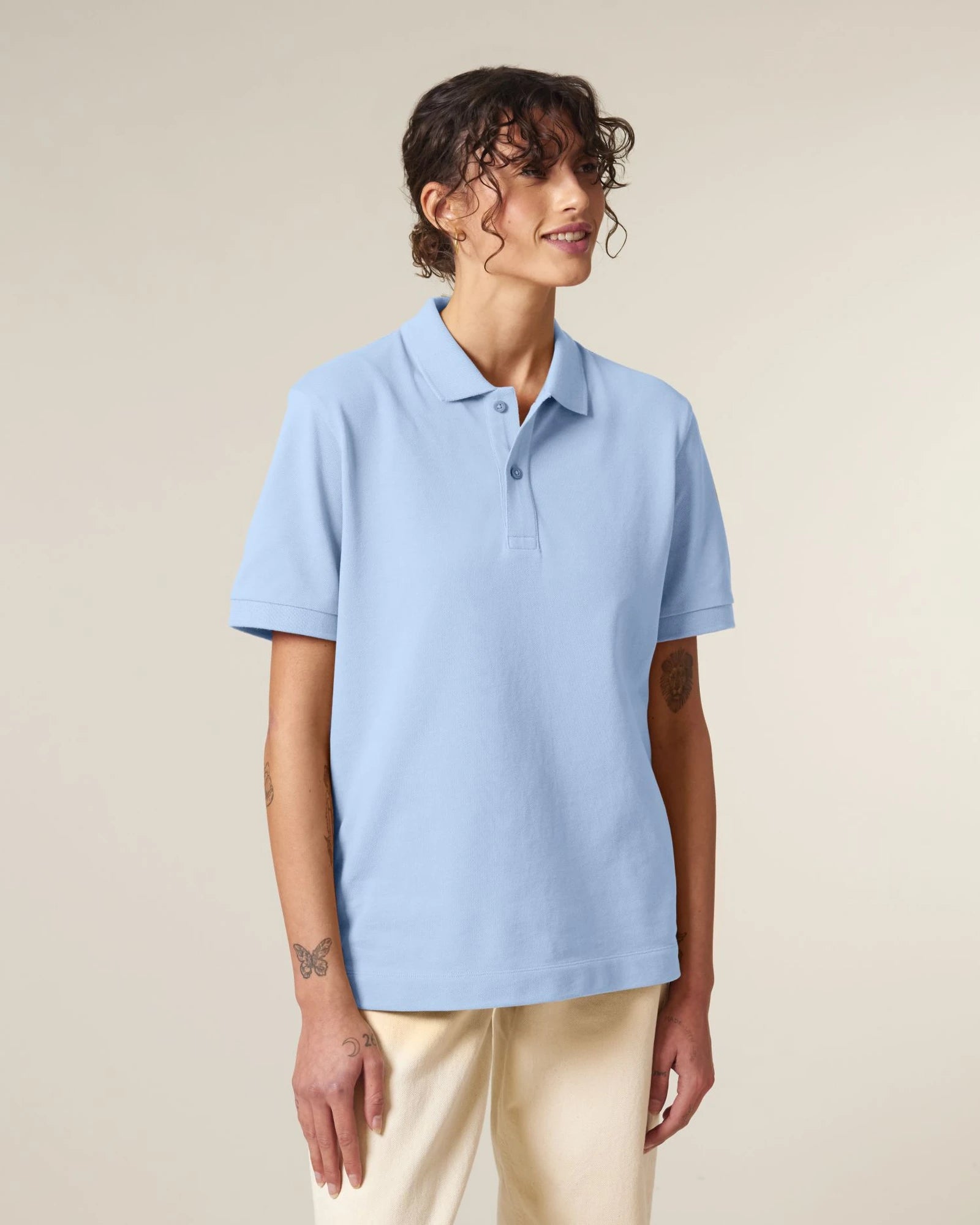 Custom organic cotton polo Stanley/Stella Prepster 2.0 - Blue Soul