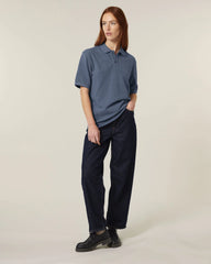 Custom organic cotton polo Stanley/Stella Prepster 2.0 - Dark Heather Blue