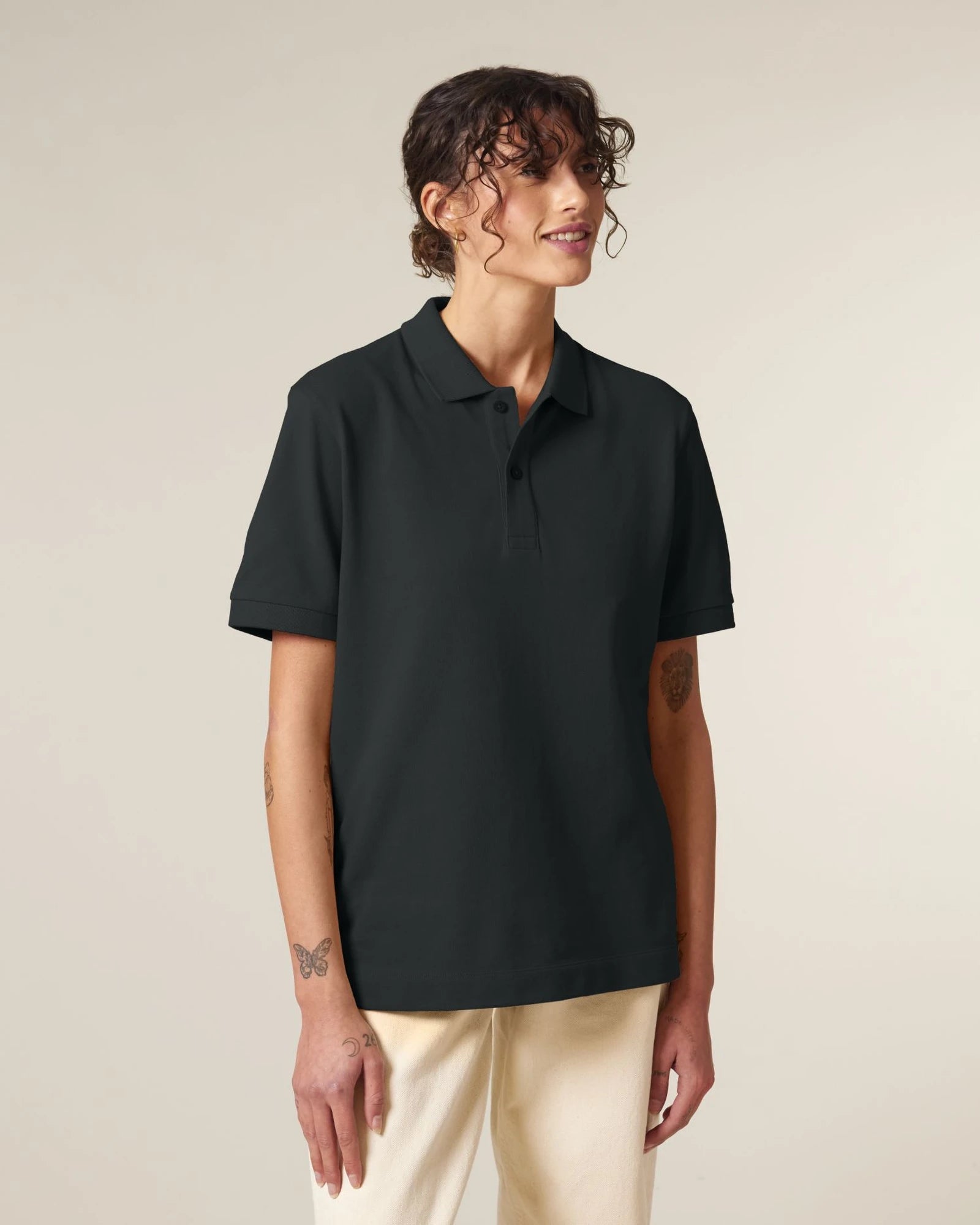 Custom organic cotton polo Stanley/Stella Prepster 2.0 - Black