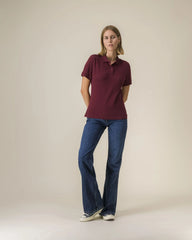 Custom organic cotton polo Stanley/Stella Stella Coaster - Burgundy