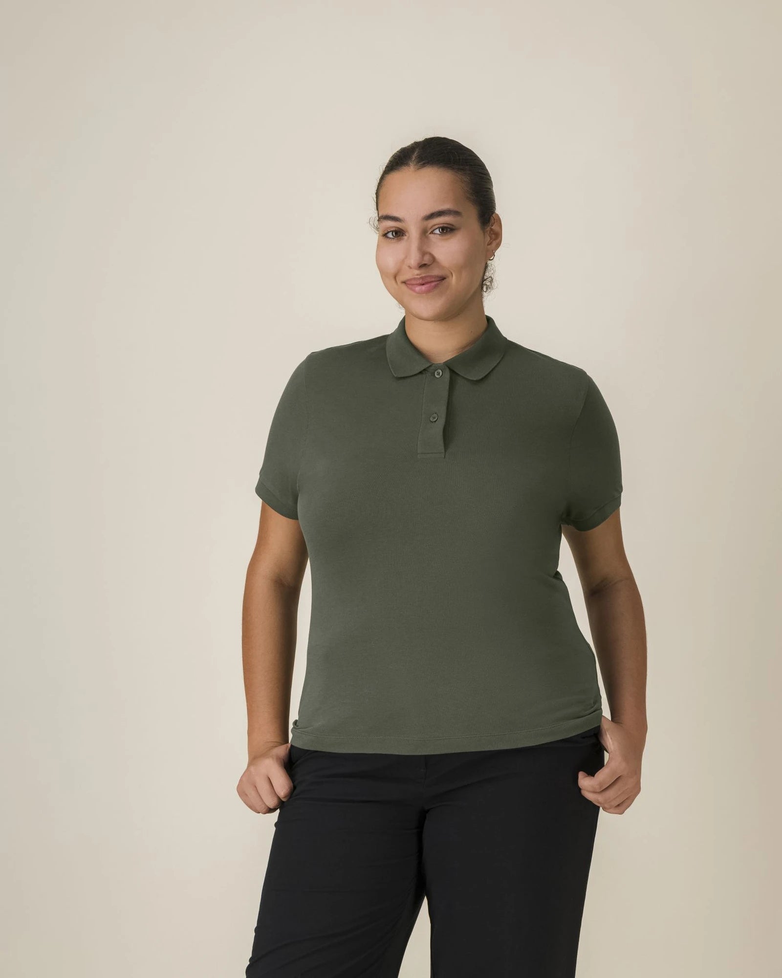 Custom organic cotton polo Stanley/Stella Stella Coaster - Khaki