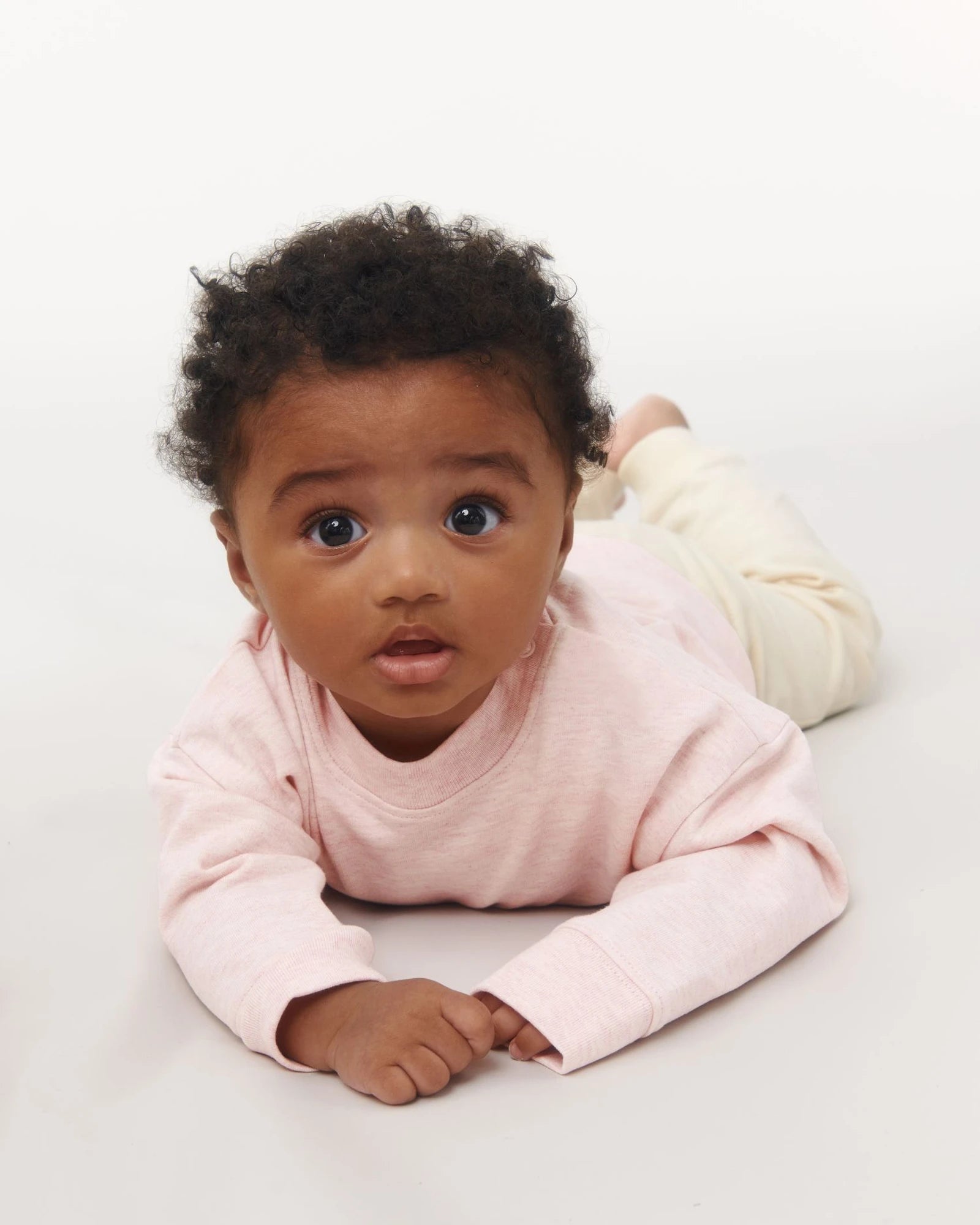 Custom organic cotton baby sweatshirt Stanley/Stella - Cream Heather Pink