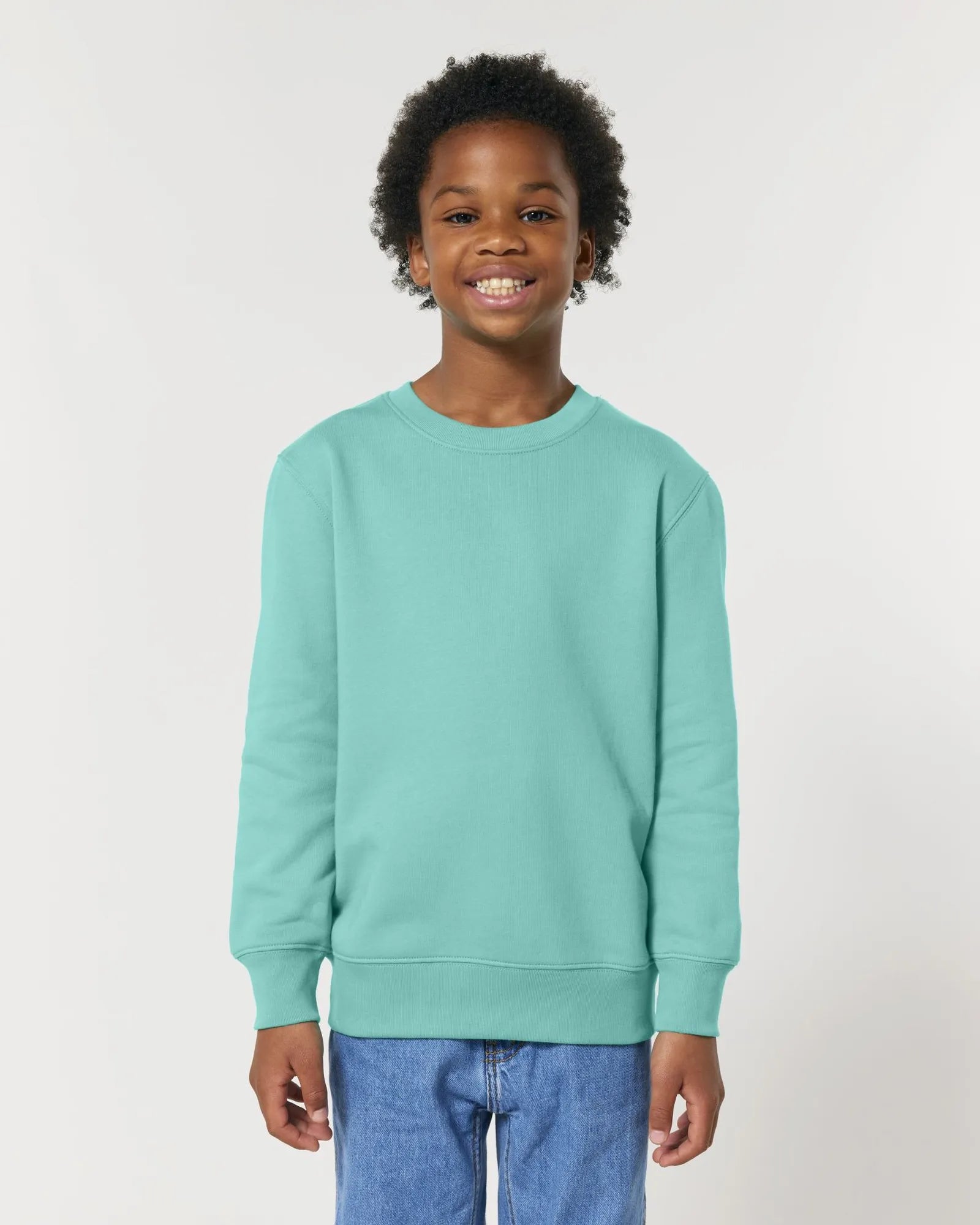 Custom organic cotton sweatshirt Stanley/Stella Mini Changer - Pool Blue