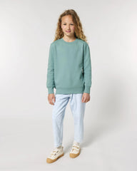 Custom organic cotton sweatshirt Stanley/Stella Mini Changer - Teal Monstera