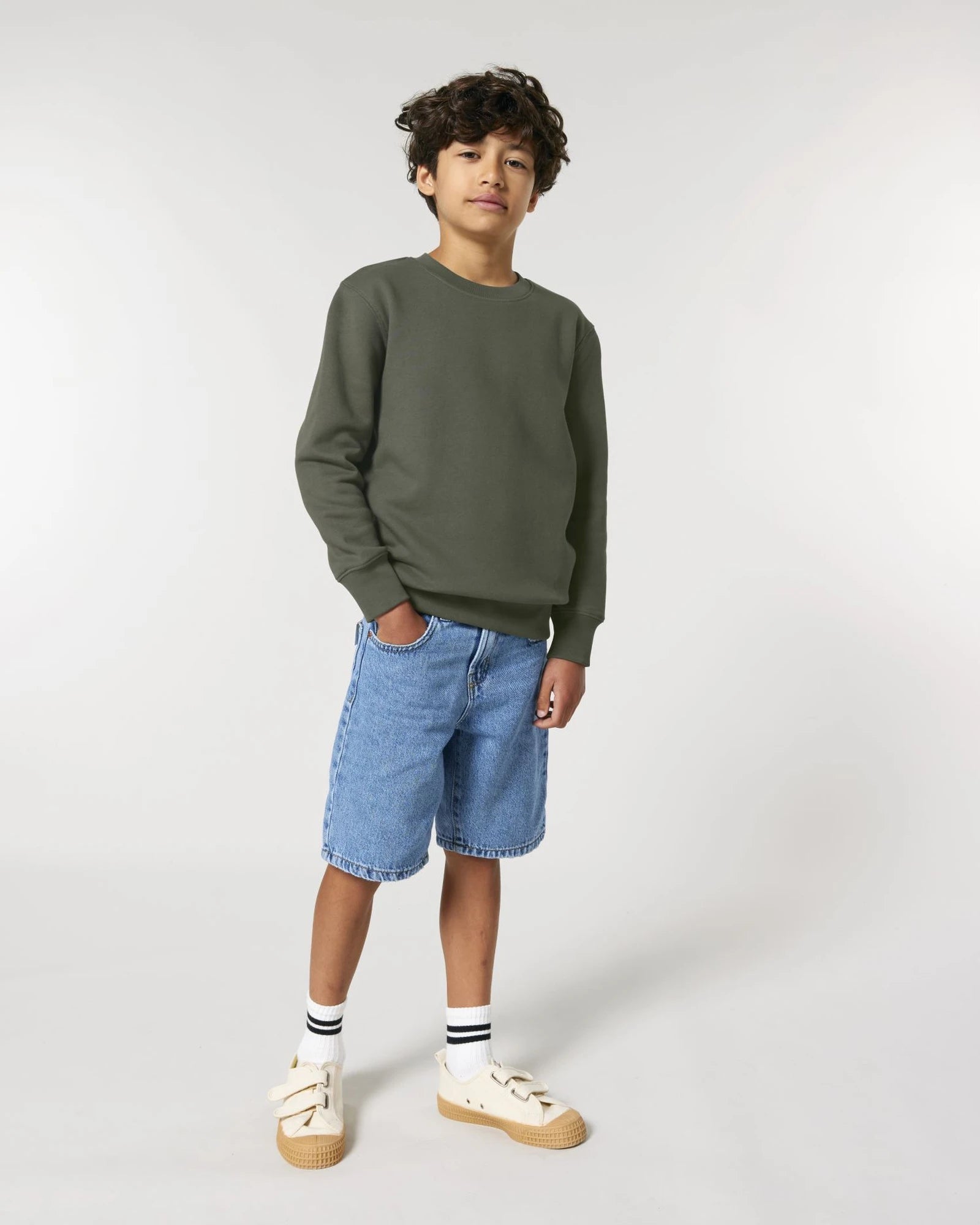 Custom organic cotton sweatshirt Stanley/Stella Mini Changer - Khaki