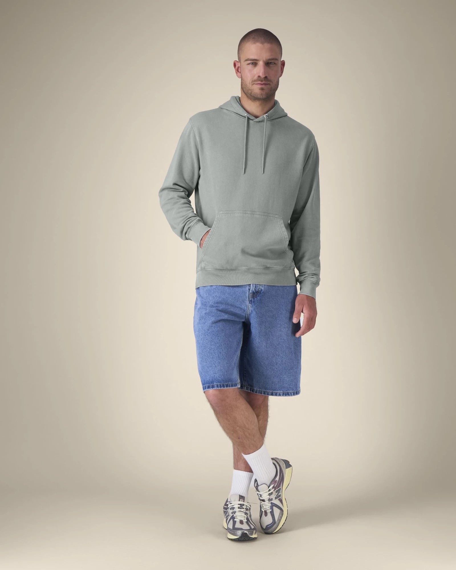Custom organic cotton hoodie Stanley/Stella Archer Vintage - G. Dyed Misty Grey