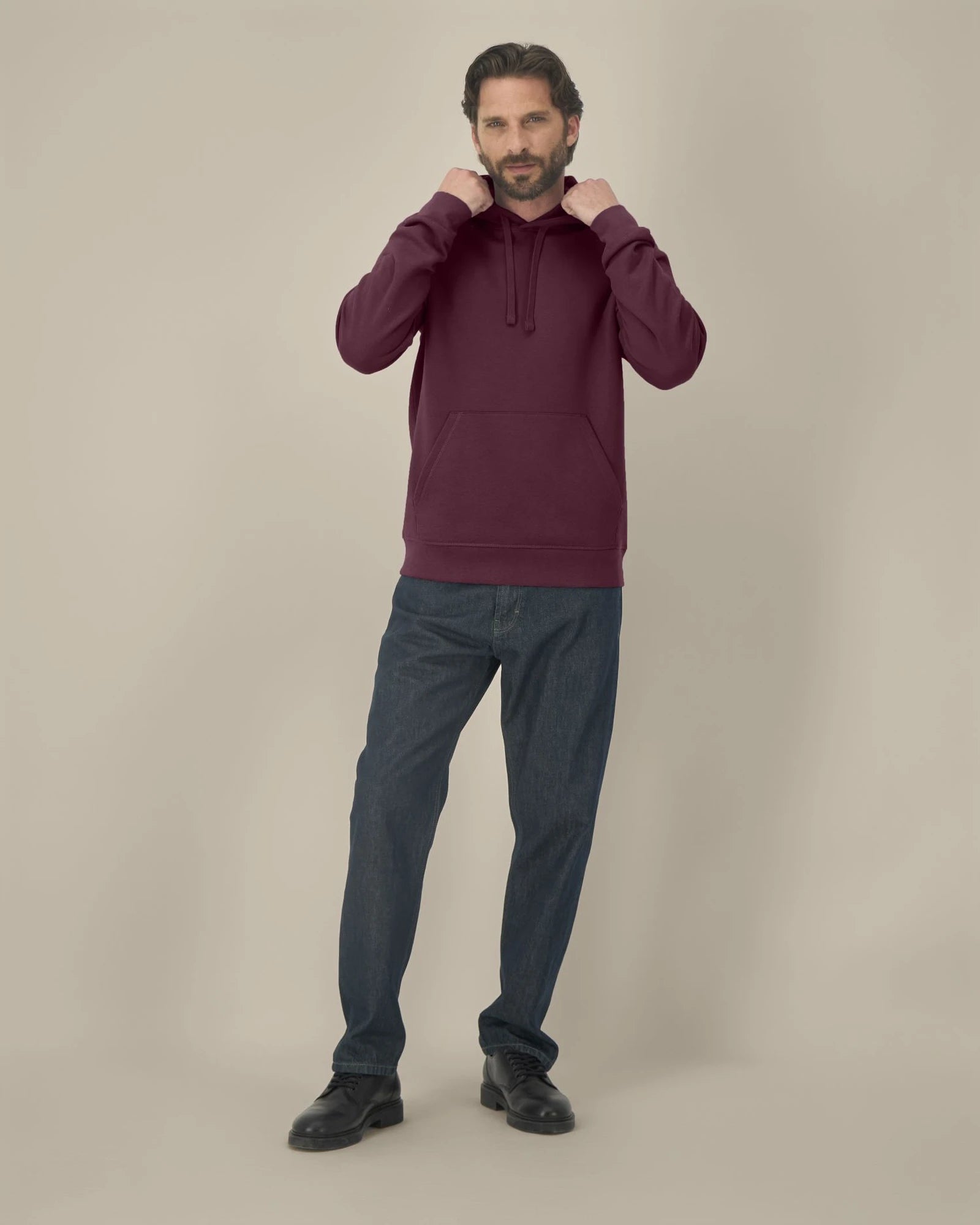 Custom organic cotton hoodie Stanley/Stella Drummer - Deep Plum