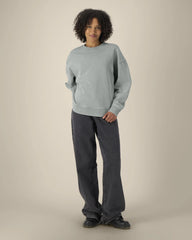 Custom organic cotton crew neck sweatshirt Stanley/Stella Radder 2.0 - G. Dyed Misty Grey