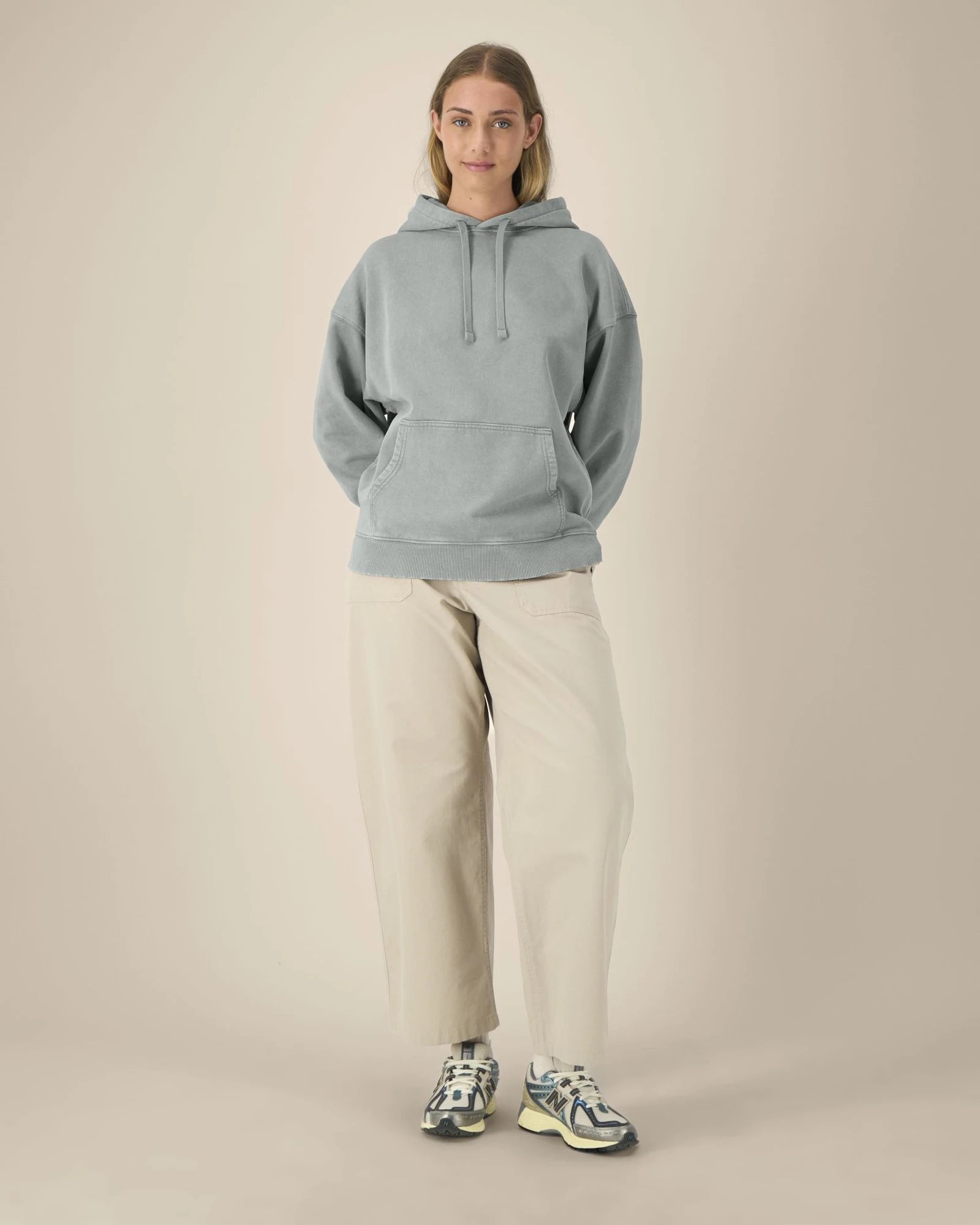 Custom organic cotton oversized hoodie Stanley/Stella - G. Dyed Misty Grey