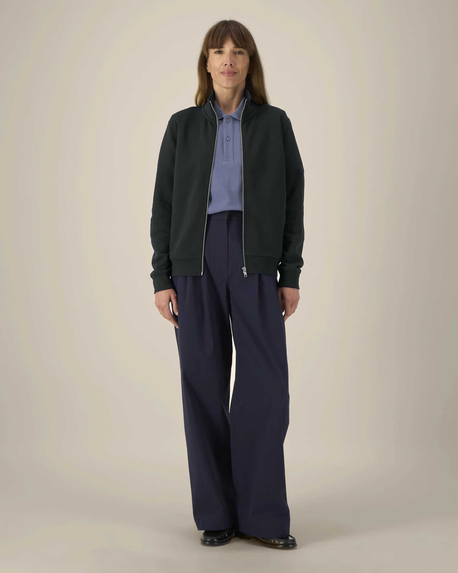 Custom organic cotton zip sweatshirt Stanley/Stella - Black