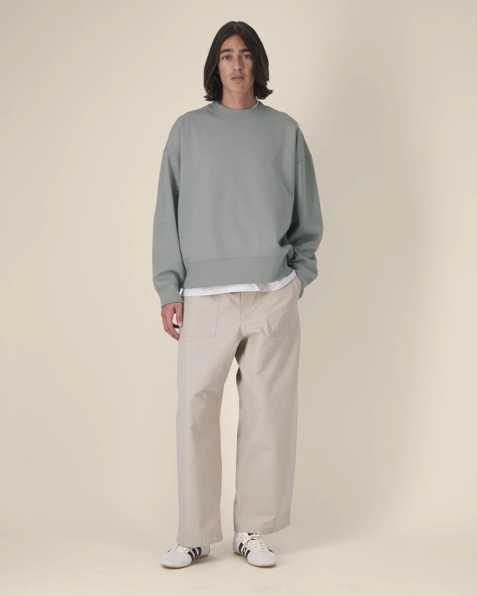 Custom recycled cotton oversized sweatshirt Stanley/Stella - Misty Grey