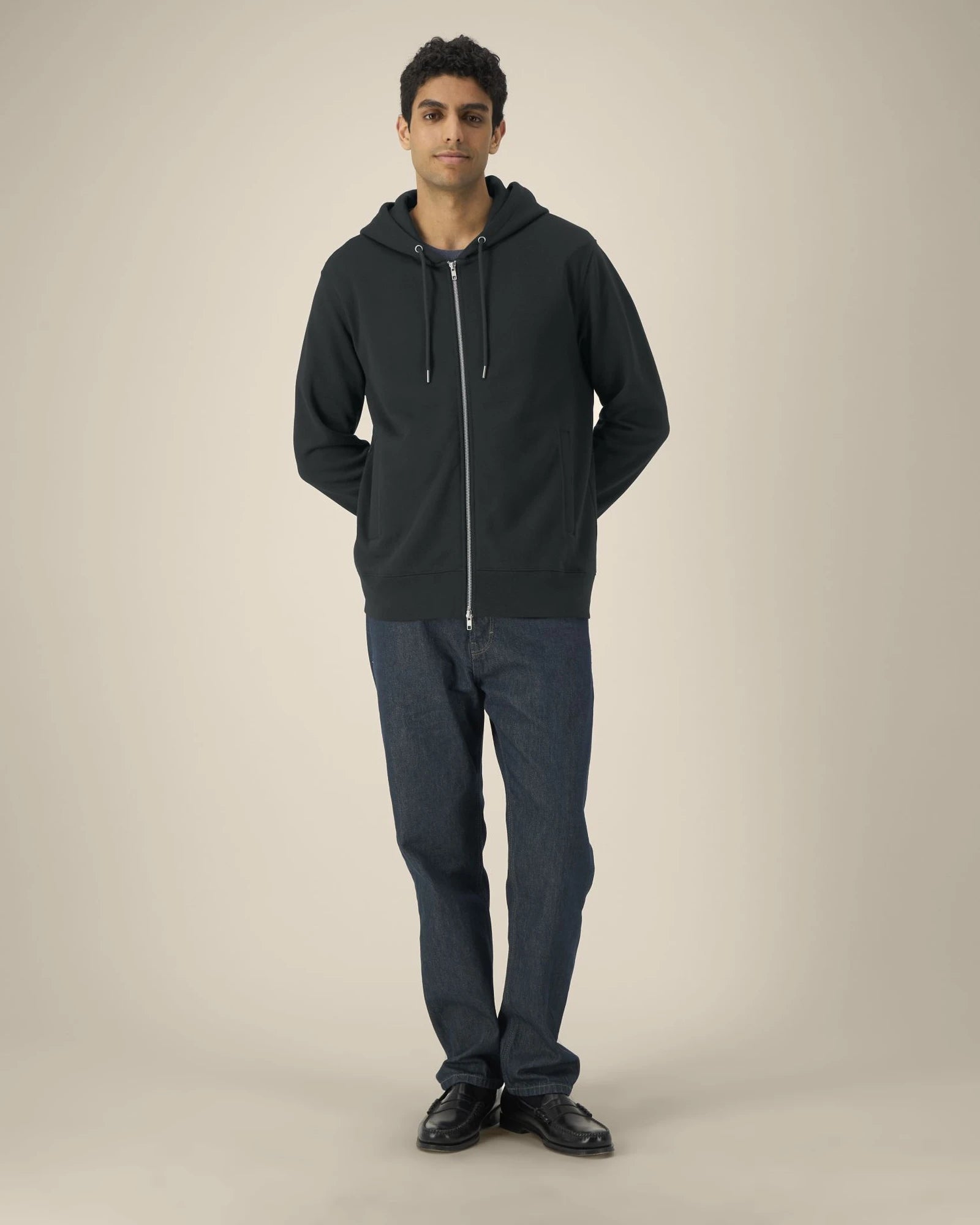 Custom organic cotton zip hoodie Stanley/Stella Astor - Black
