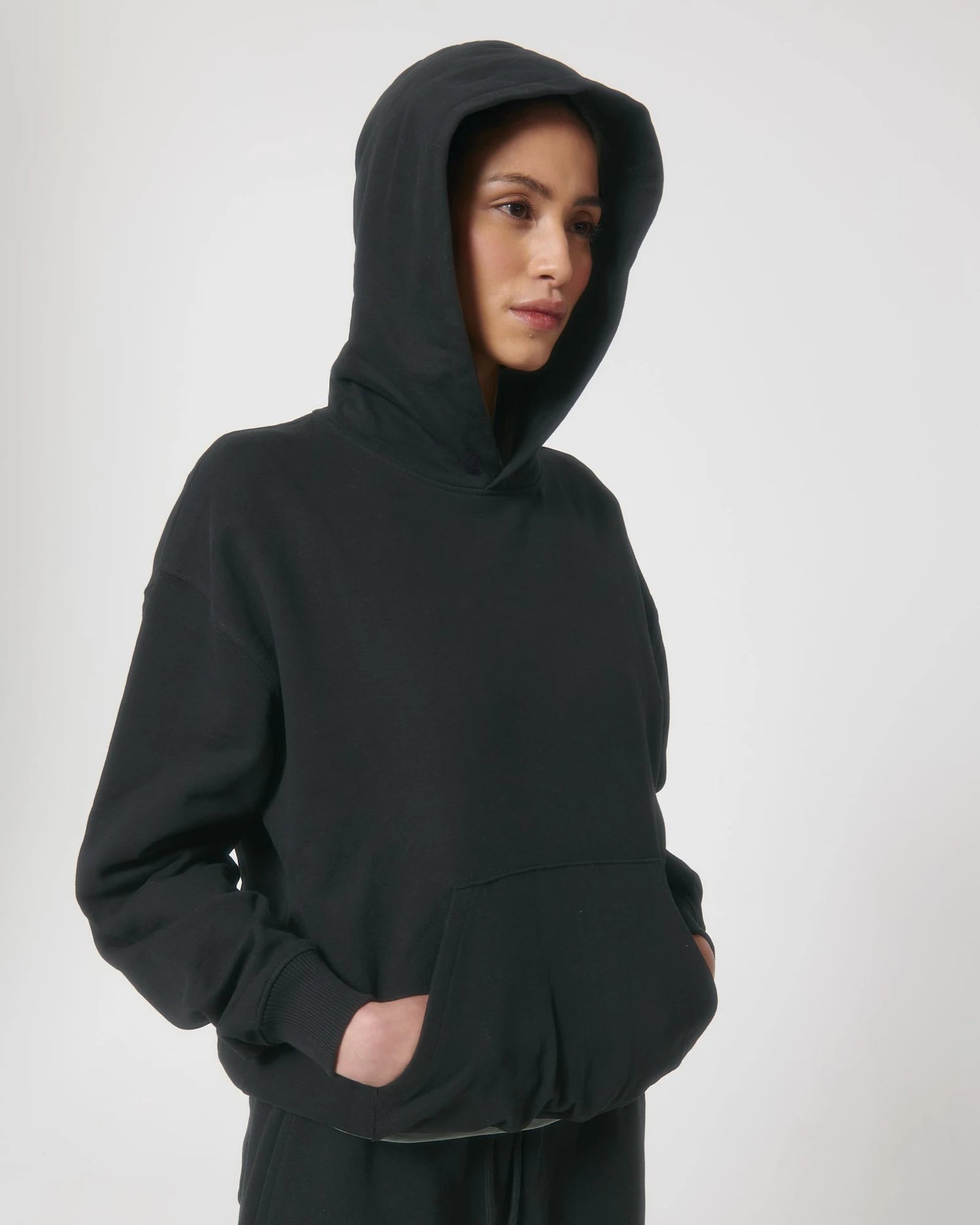 Custom organic cotton hoodie sweatshirt Stanley/Stella - Black