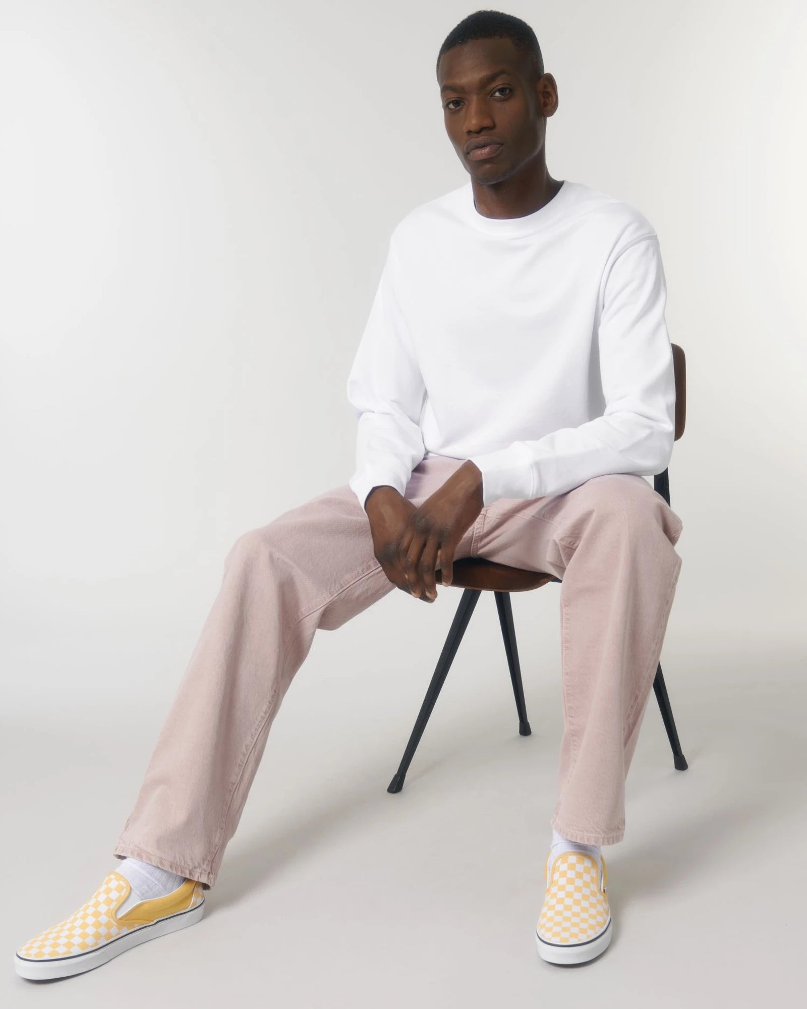 Custom organic cotton sweatshirt Stanley/Stella Matcher - White