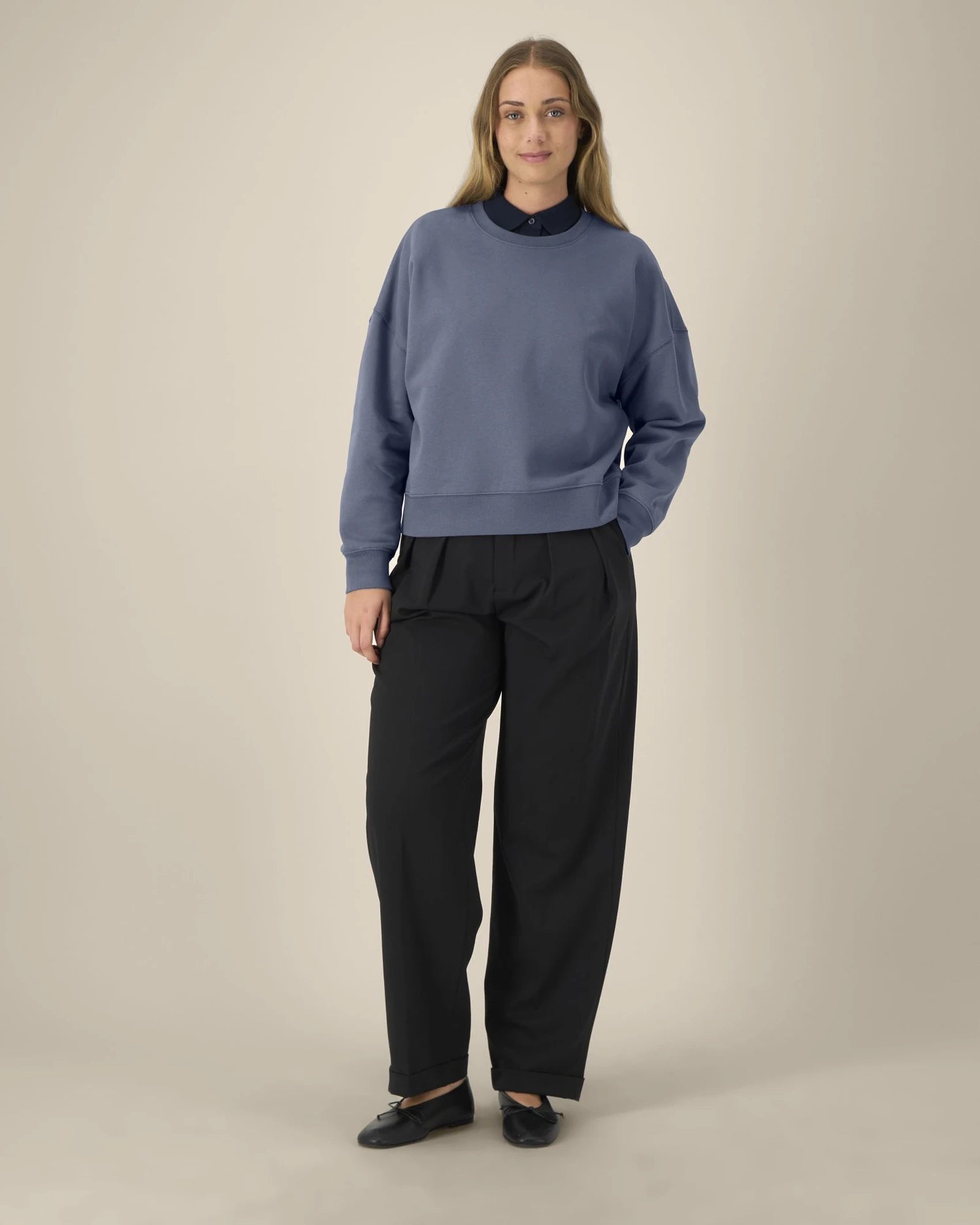 Custom organic cotton sweatshirt Stanley/Stella Alma - Blue Grey