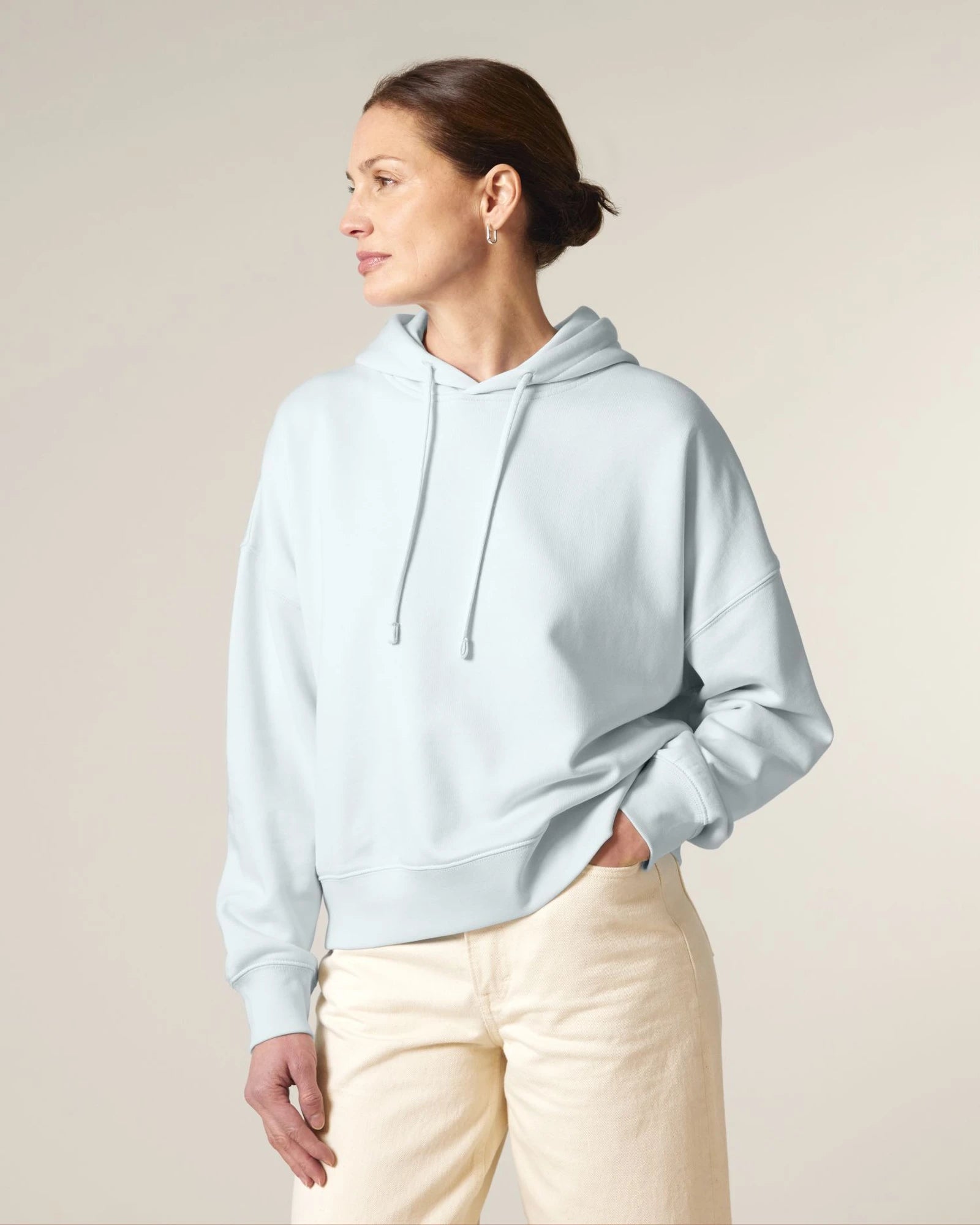 Custom organic cotton hoodie sweatshirt Stanley/Stella Nora - Blue Ice