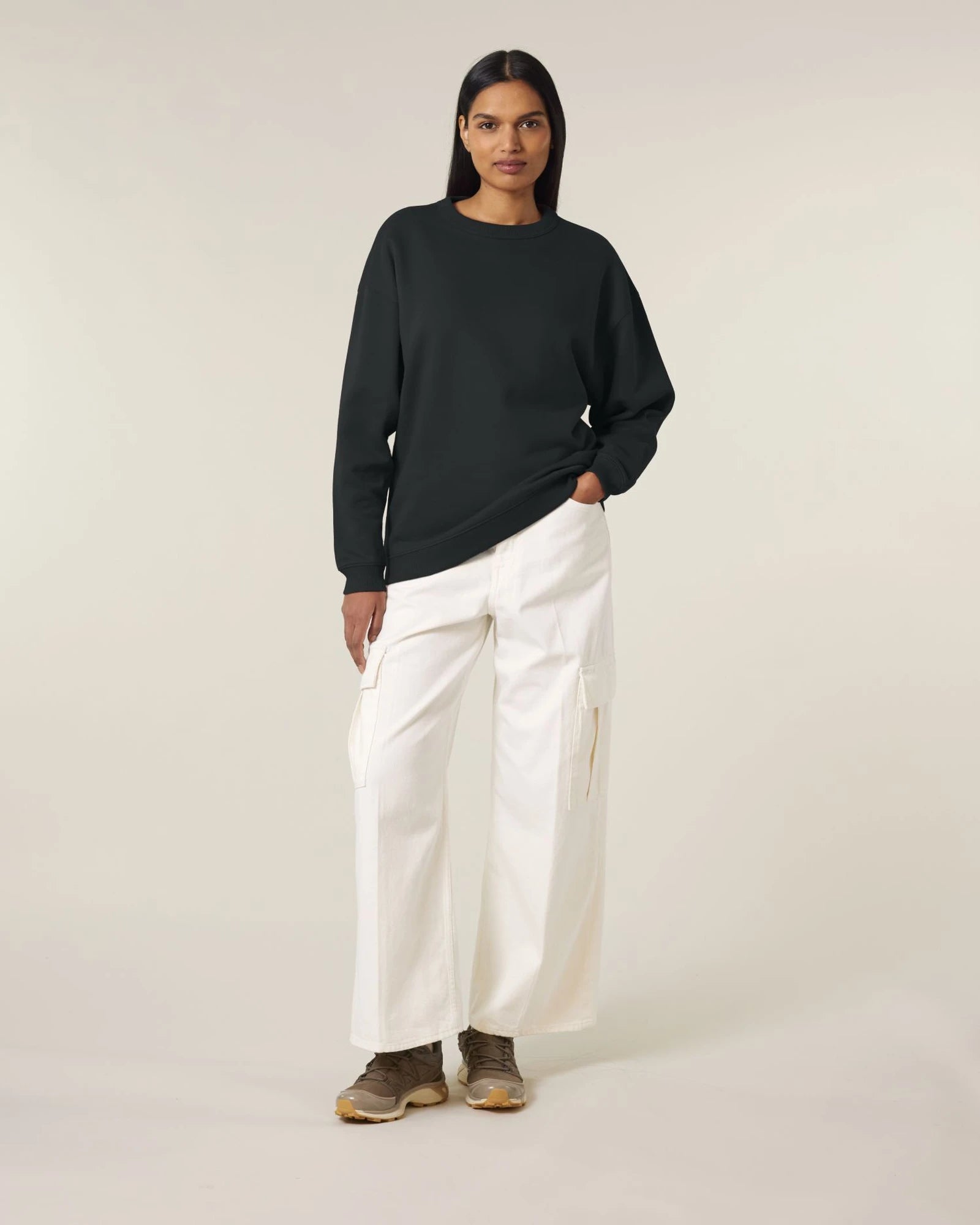 Custom organic cotton oversized sweatshirt Stanley/Stella - Black